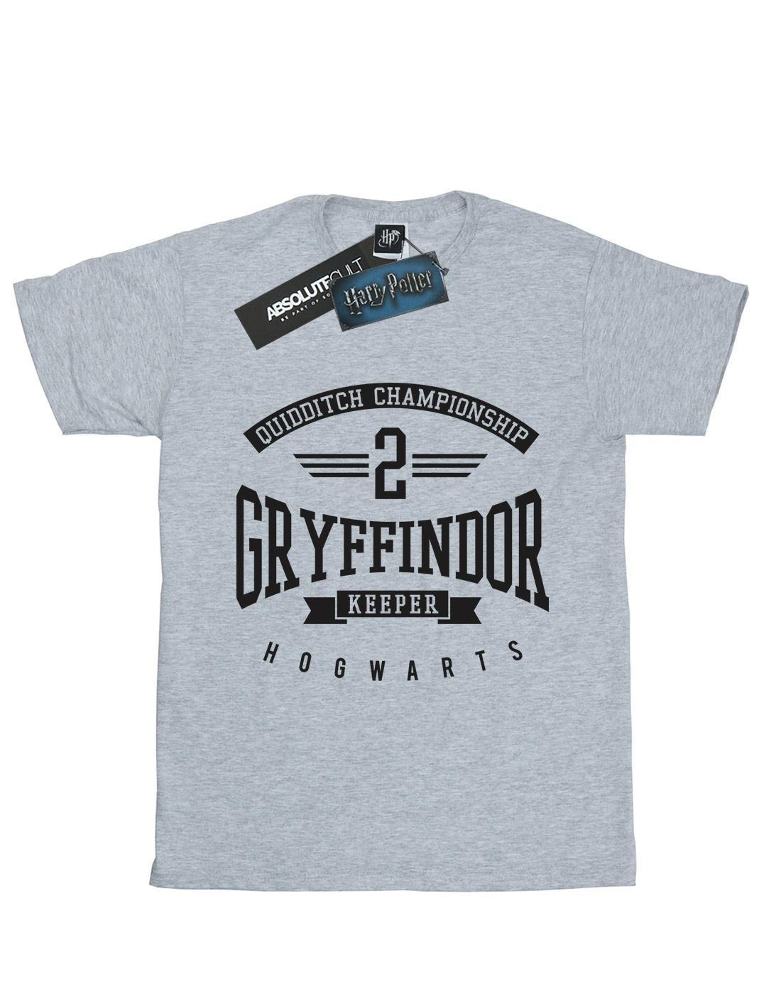 Gryffindor Keeper Boyfriend Fit Tshirt Damen Grau M von Harry Potter