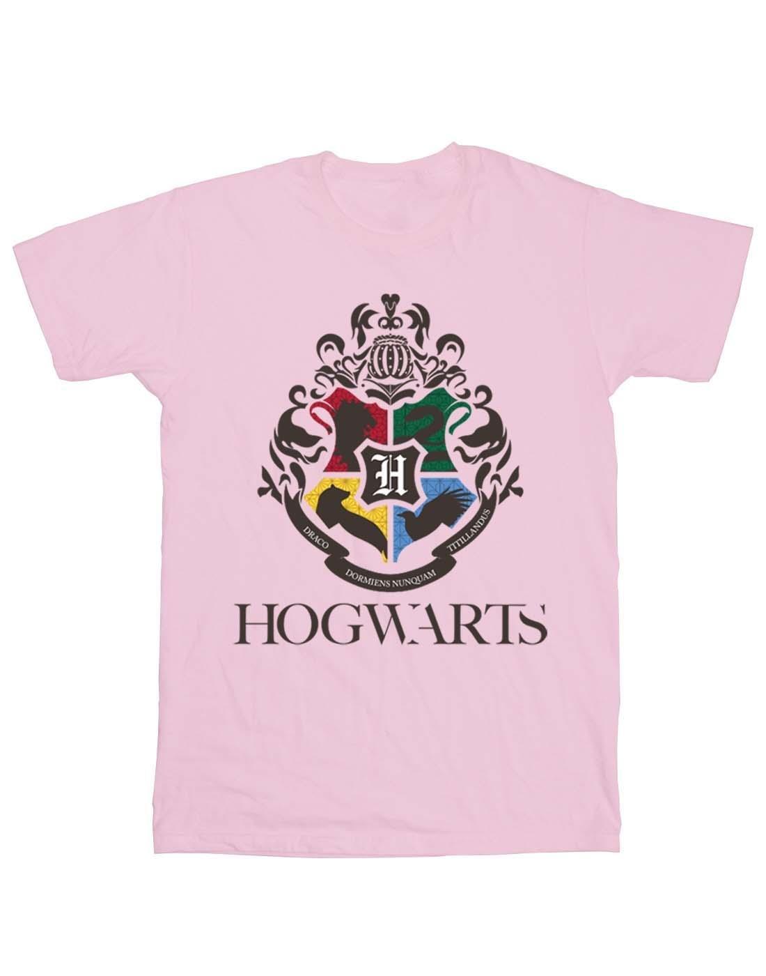 Hogwarts Crest Boyfriend Fit Tshirt Damen Pink S von Harry Potter