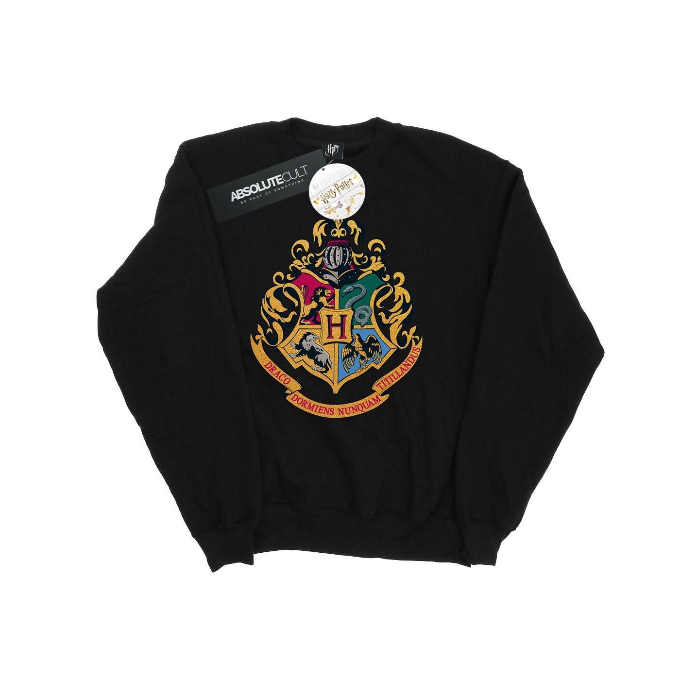 Hogwarts Crest Gold Ink Sweatshirt Herren Schwarz S von Harry Potter