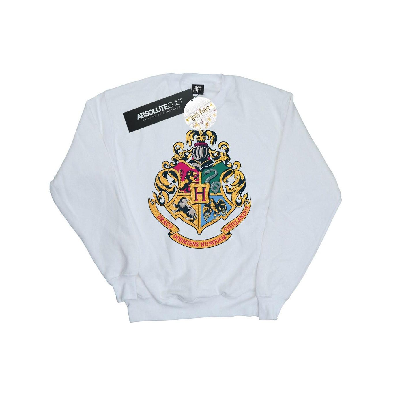 Hogwarts Crest Gold Ink Sweatshirt Herren Weiss 4XL von Harry Potter