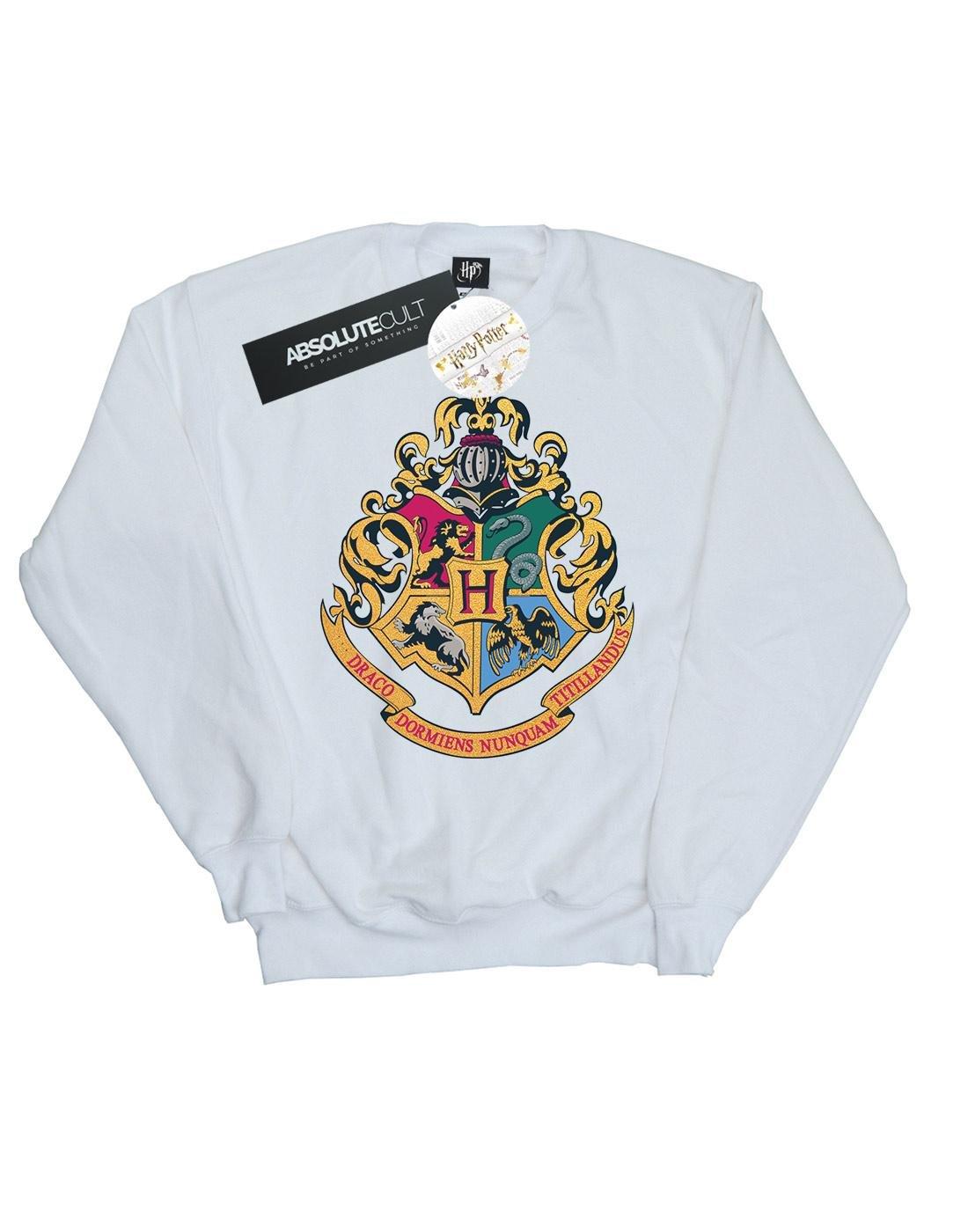 Hogwarts Crest Gold Ink Sweatshirt Herren Weiss XL von Harry Potter