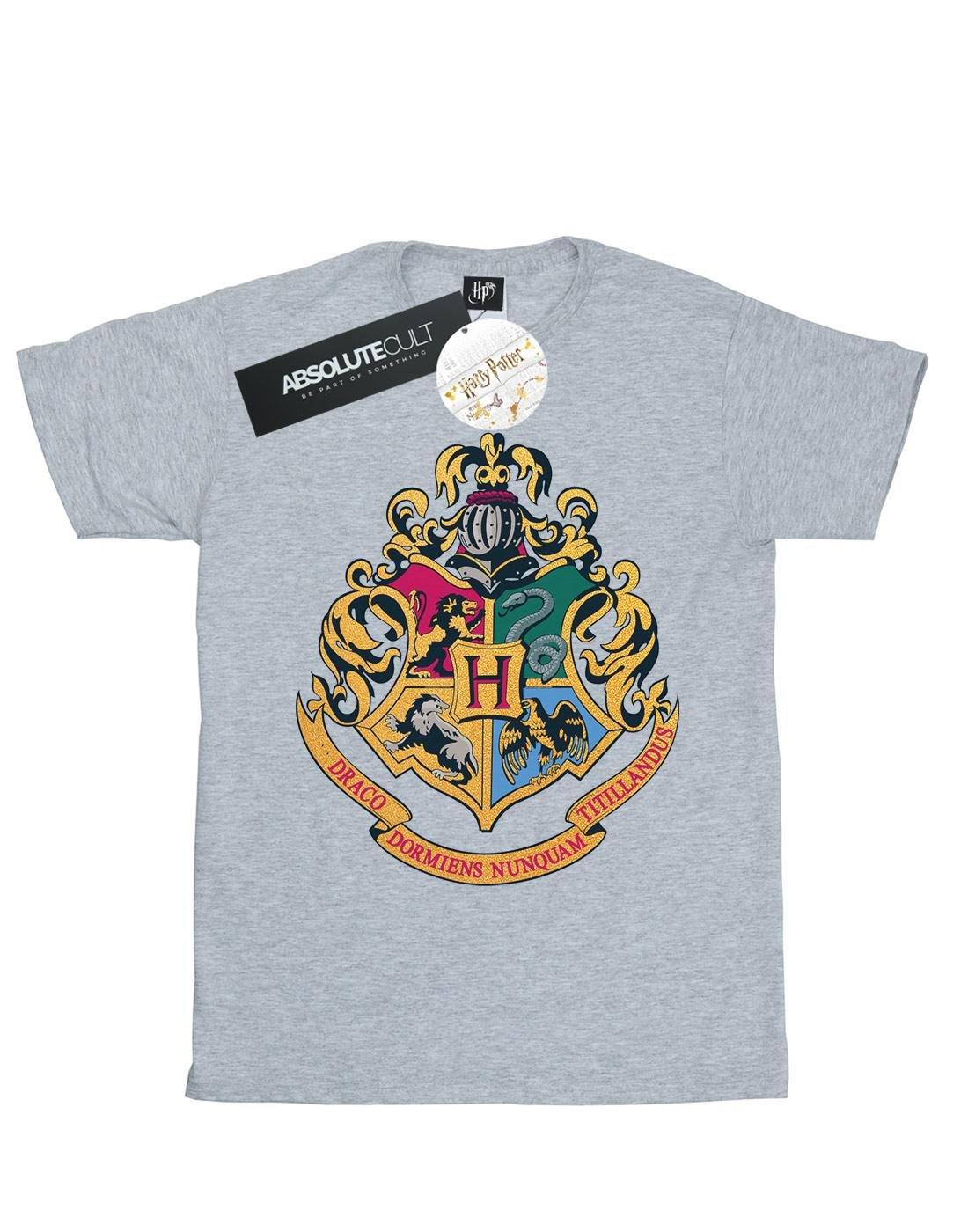 Hogwarts Crest Gold Ink Tshirt Herren Grau 3XL von Harry Potter