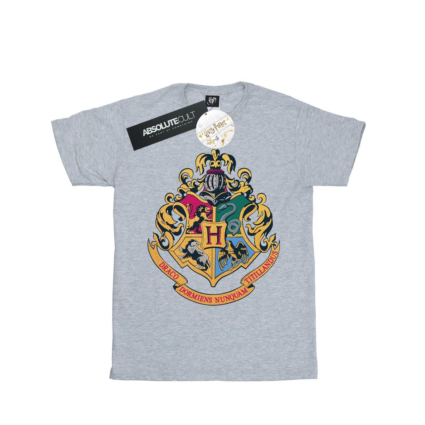 Hogwarts Crest Gold Ink Tshirt Herren Grau L von Harry Potter