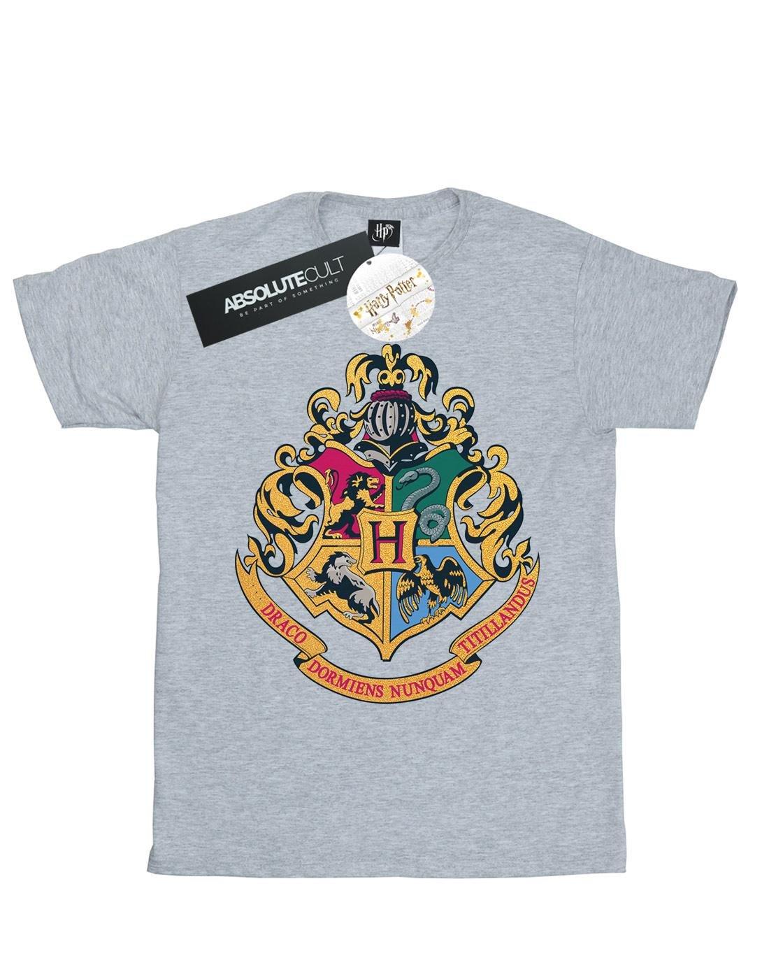 Hogwarts Crest Gold Ink Tshirt Herren Grau XXL von Harry Potter