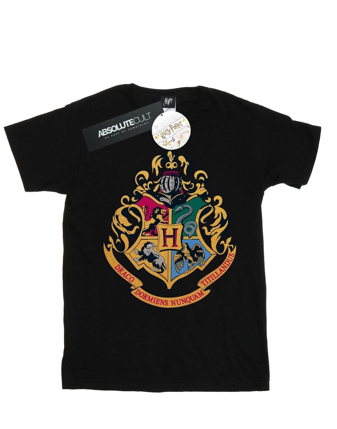 Hogwarts Crest Gold Ink Tshirt Herren Schwarz 3XL von Harry Potter
