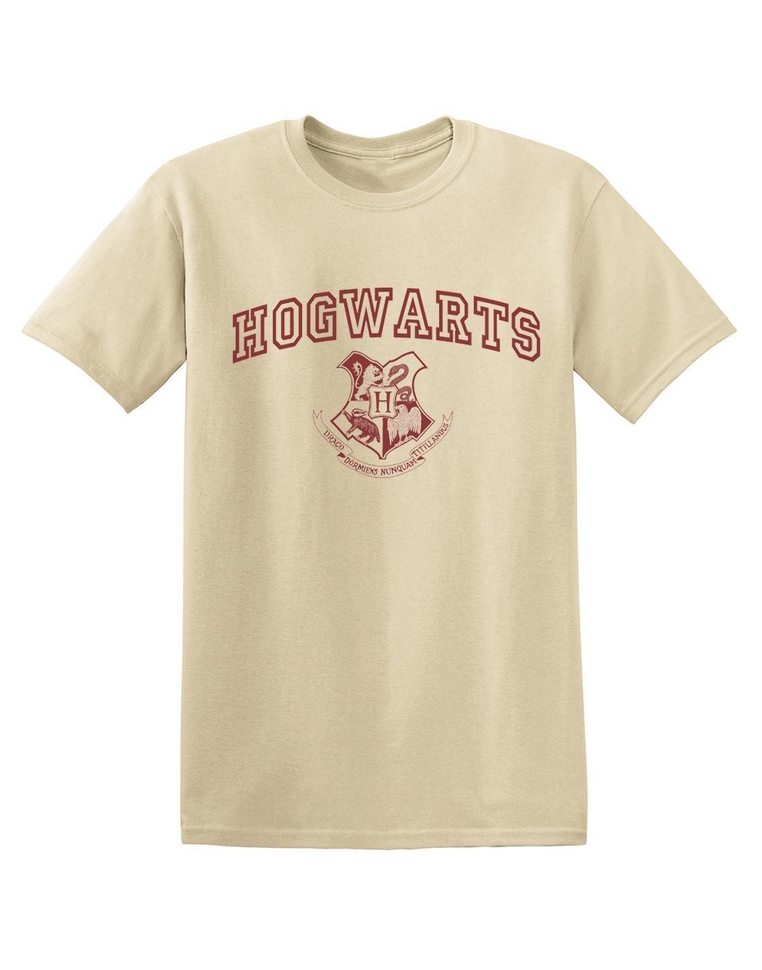 Hogwarts Crest Tshirt Herren Sand S von Harry Potter