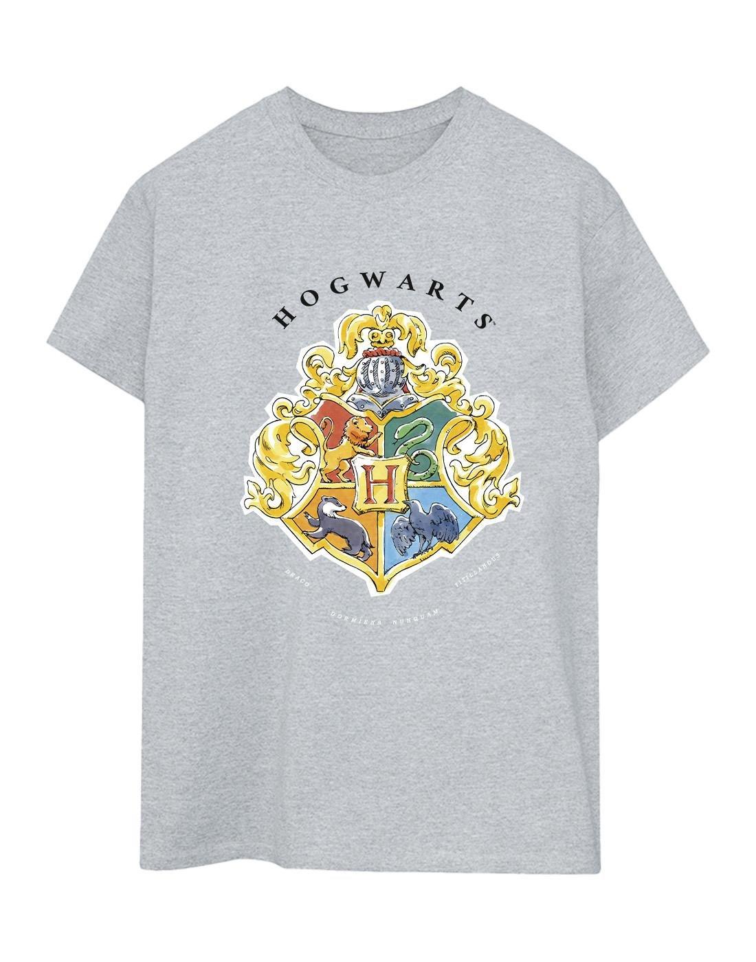 Hogwarts School Emblem Tshirt Damen Grau 3XL von Harry Potter