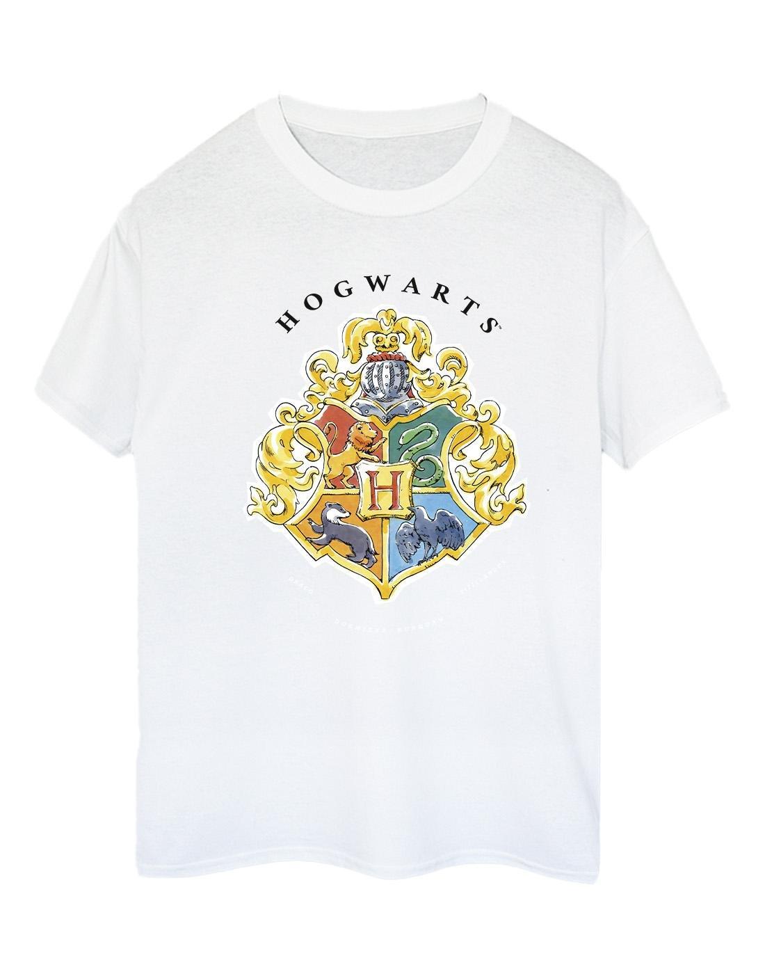 Hogwarts School Emblem Tshirt Damen Weiss 3XL von Harry Potter