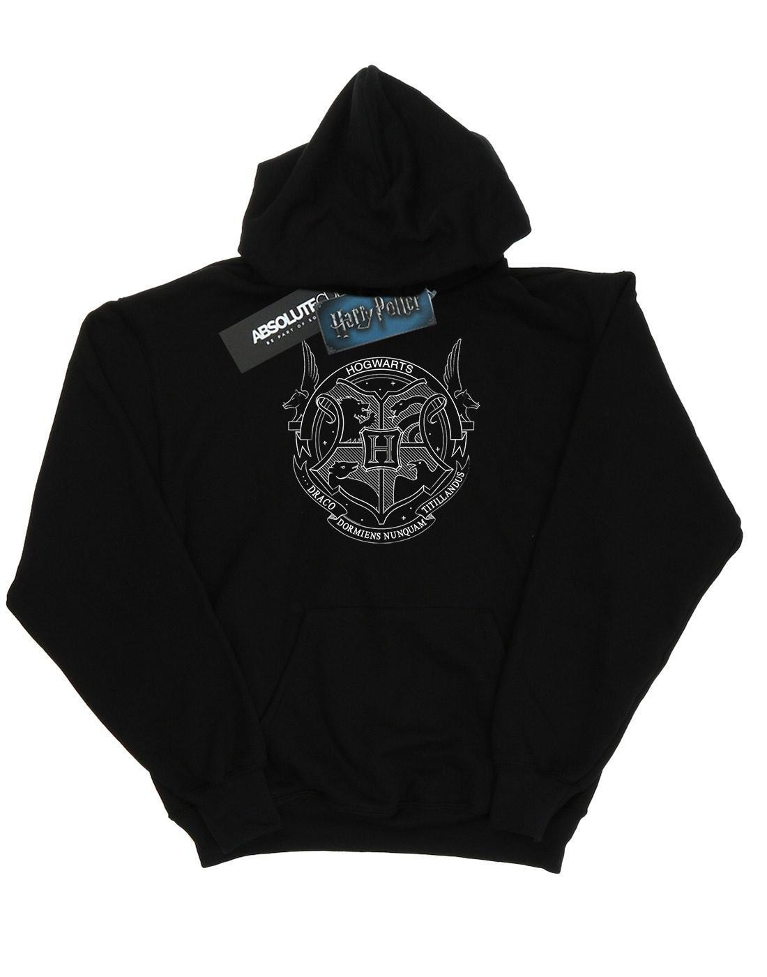 Hogwarts Seal Kapuzenpullover Damen Schwarz S von Harry Potter