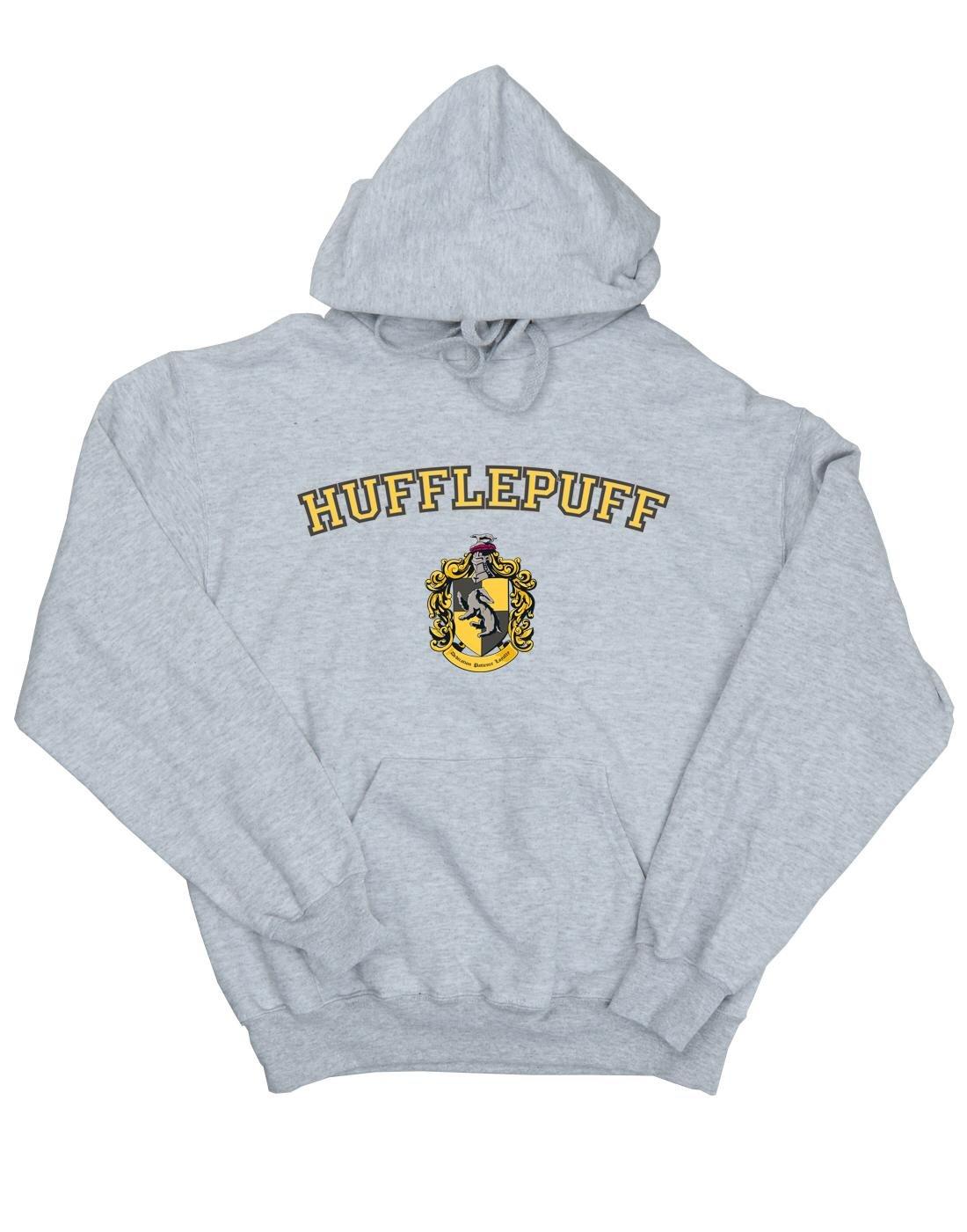 Hufflepuff Crest Kapuzenpullover Damen Grau L von Harry Potter