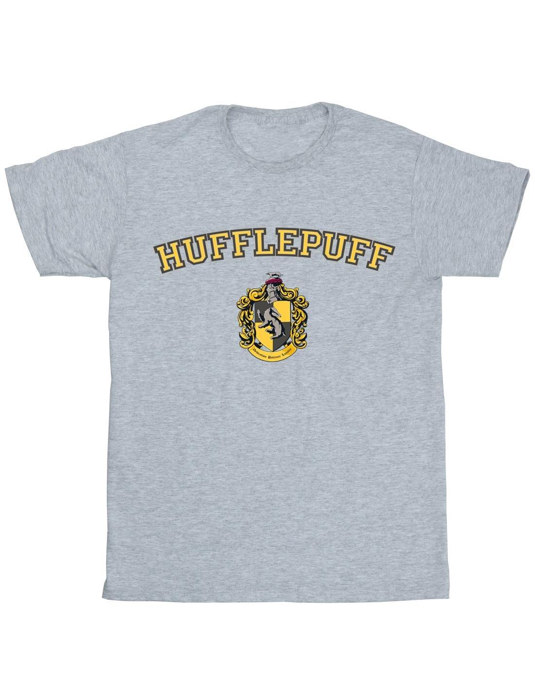 Hufflepuff Crest Tshirt Herren Grau 3XL von Harry Potter