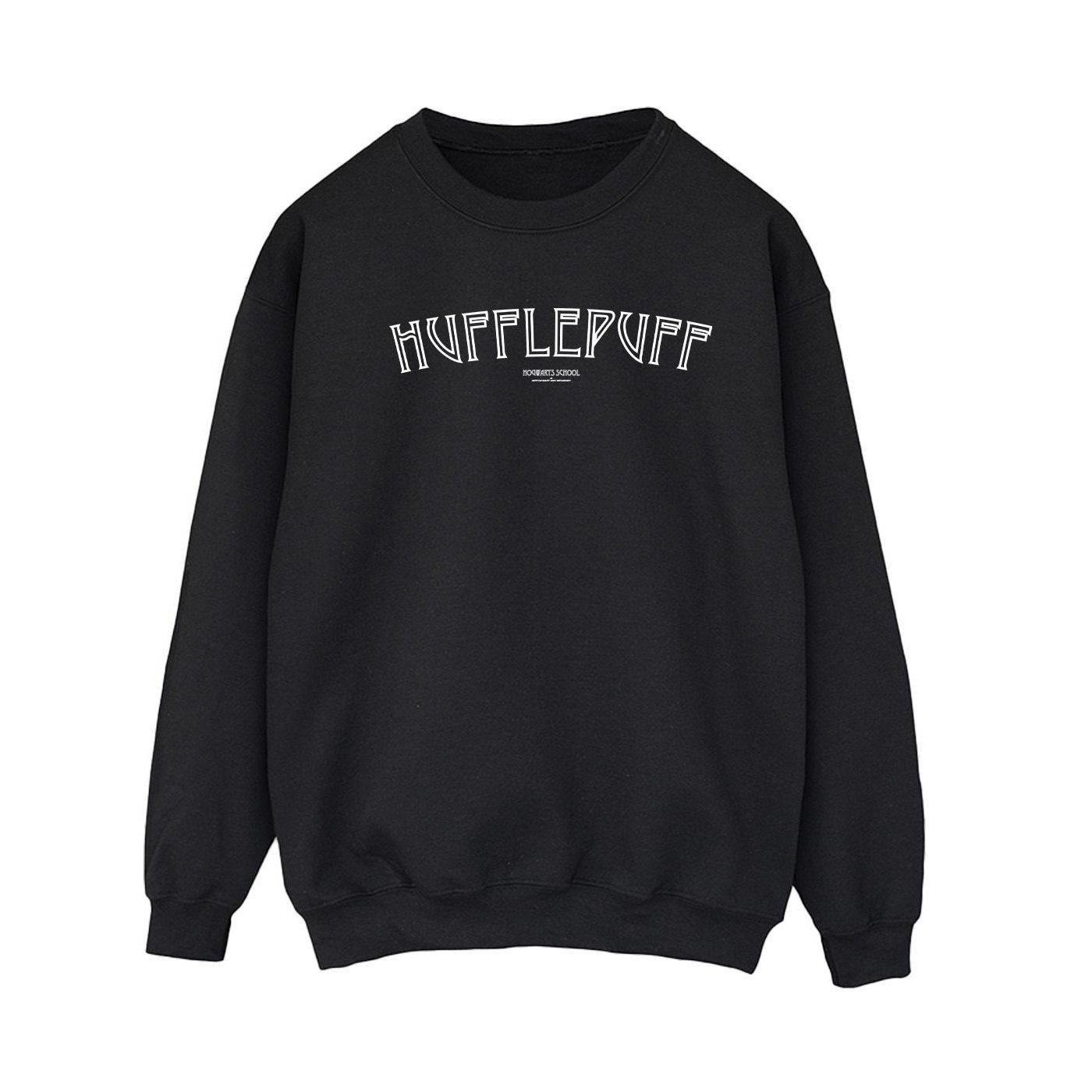 Hufflepuff Logo Sweatshirt Damen Schwarz M von Harry Potter