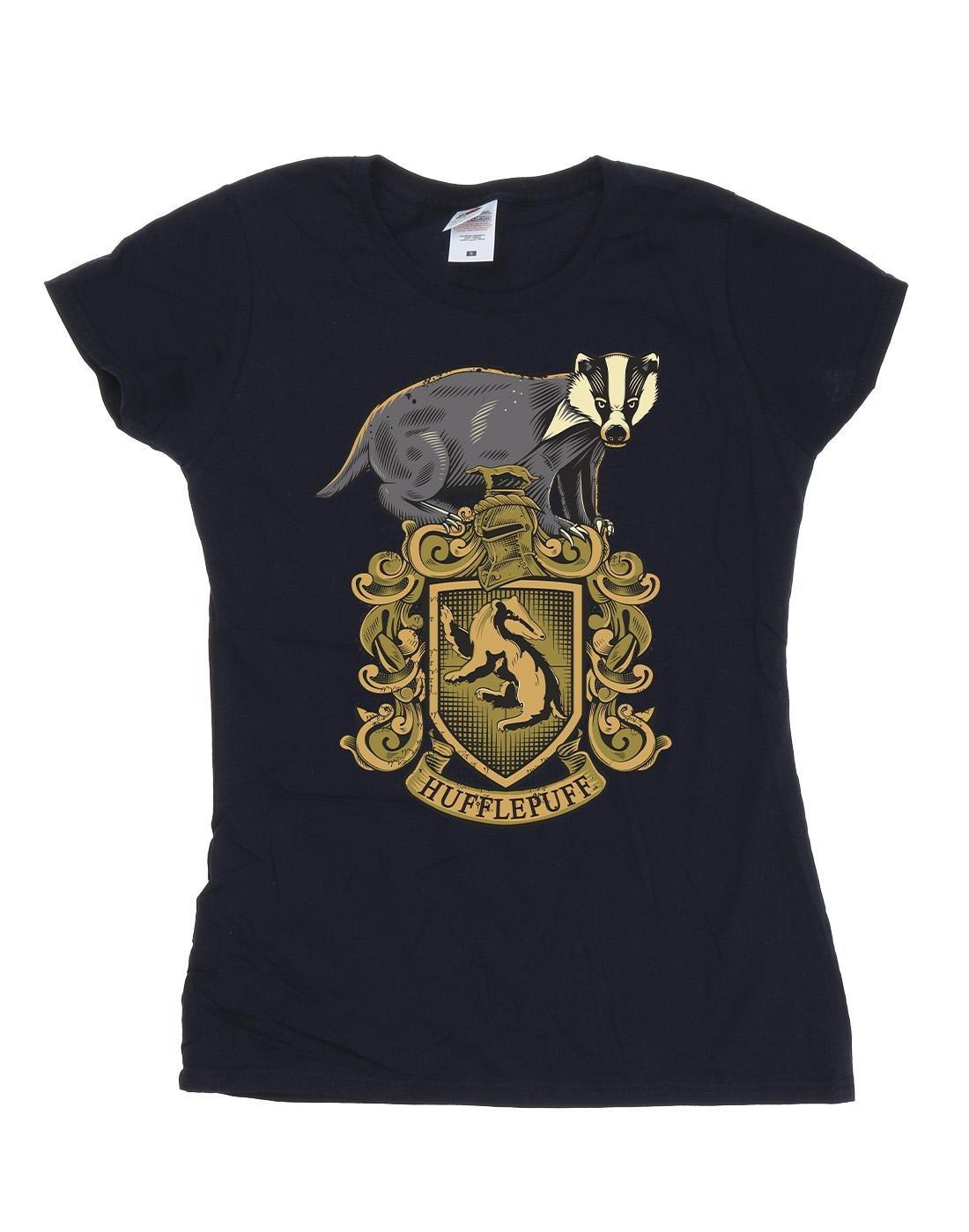 Hufflepuff Sketch Crest Tshirt Damen Marine S von Harry Potter