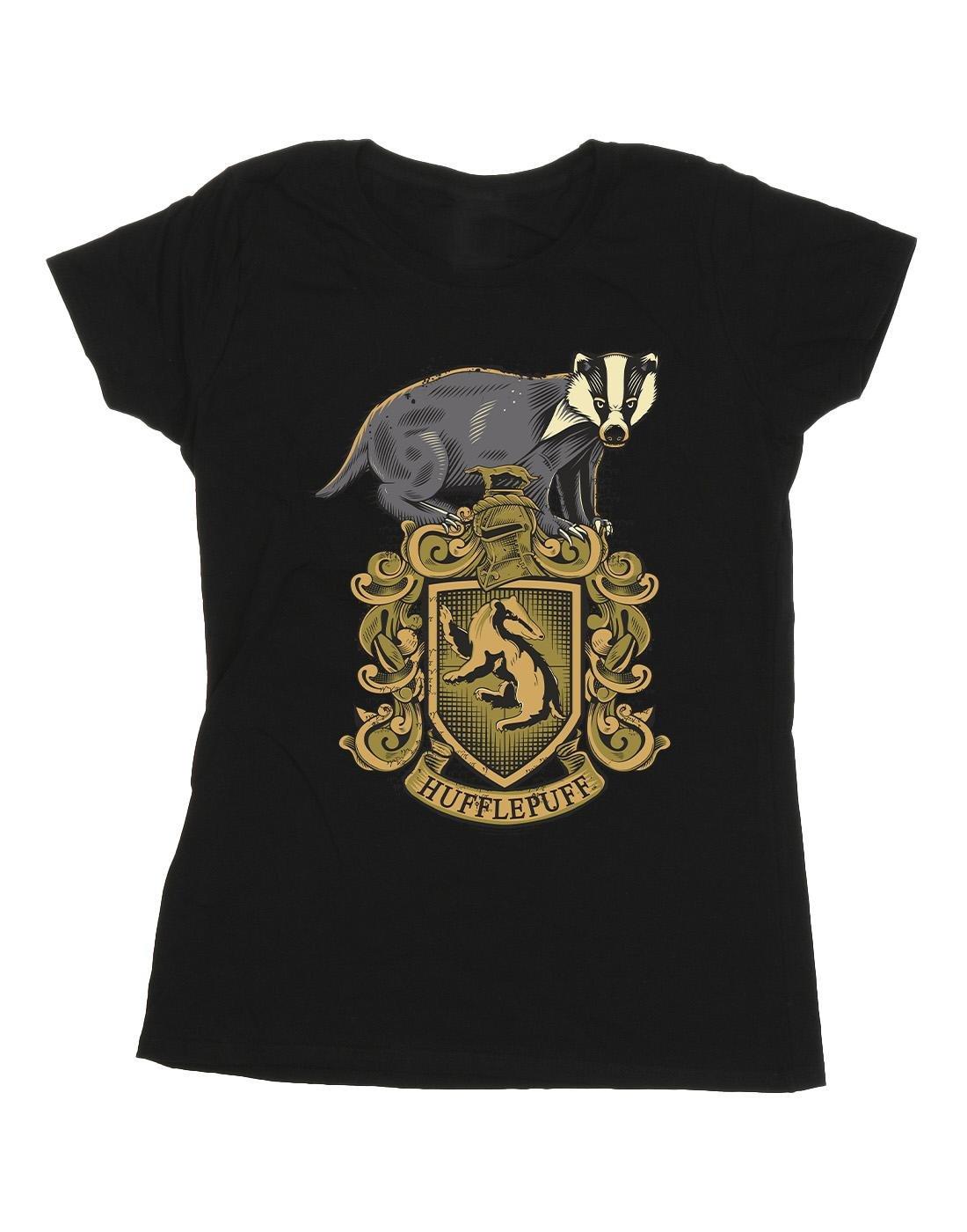 Hufflepuff Sketch Crest Tshirt Damen Schwarz M von Harry Potter