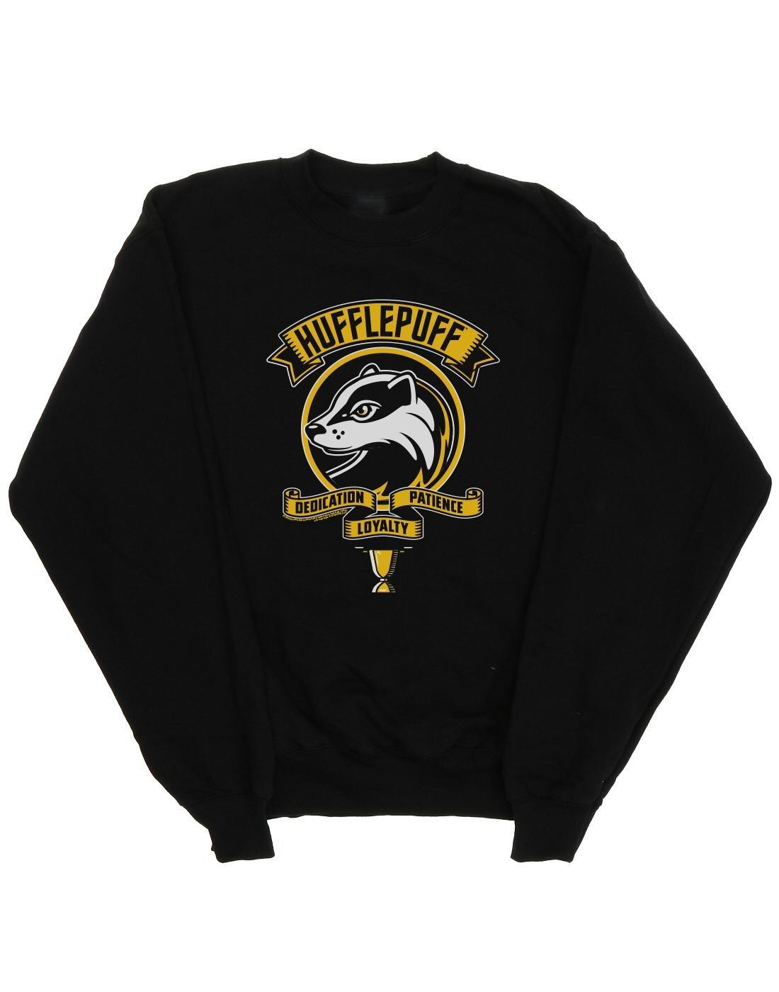 Hufflepuff Toon Crest Sweatshirt Damen Schwarz M von Harry Potter