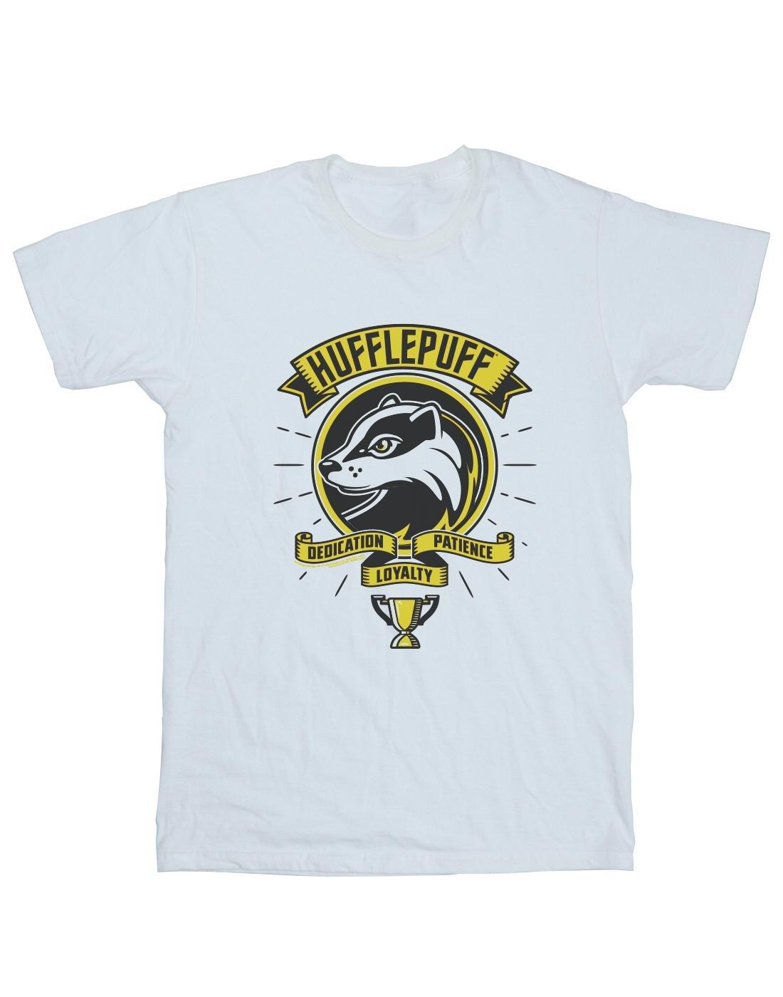 Hufflepuff Toon Crest Tshirt Damen Weiss 4XL von Harry Potter