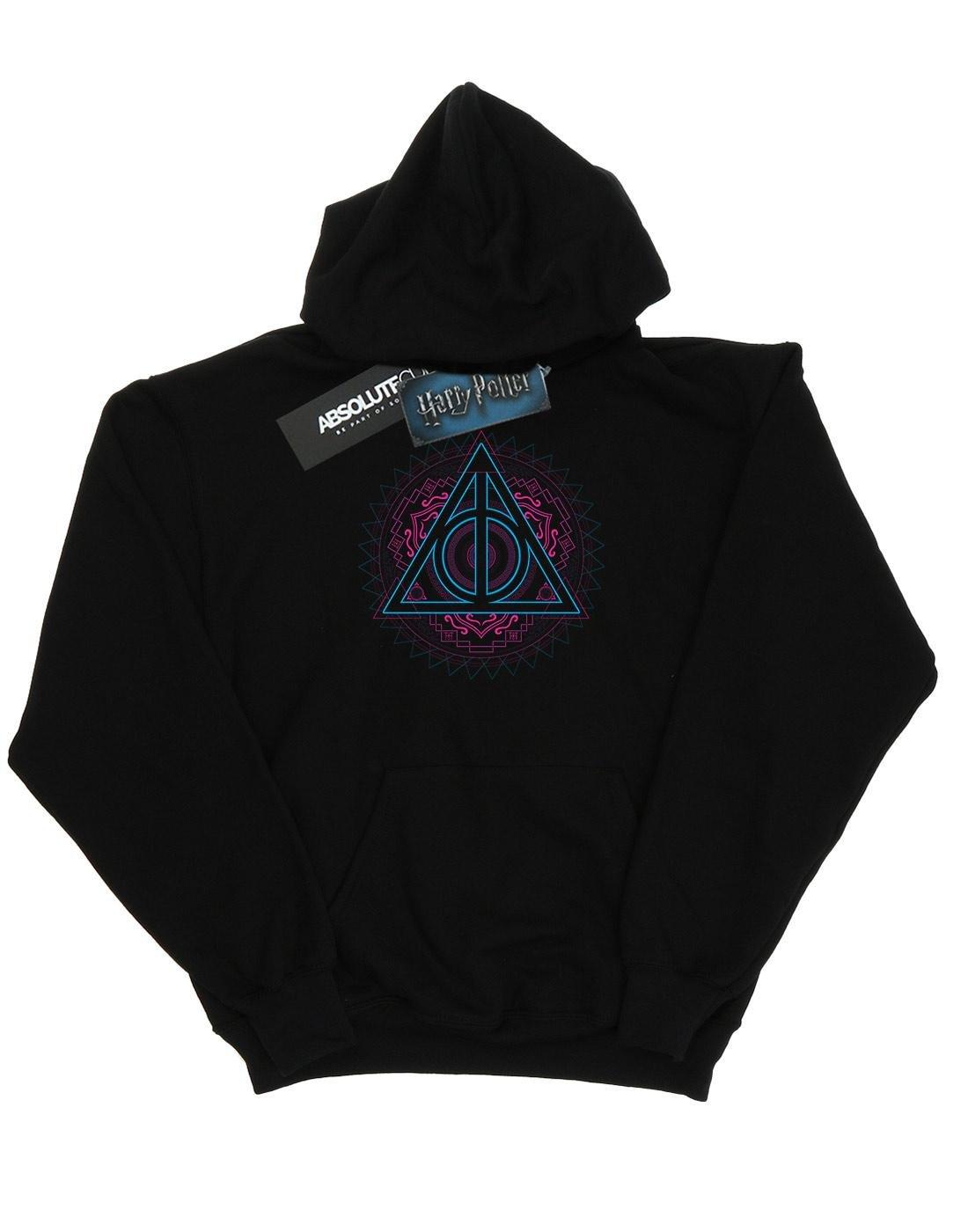 Neon Deathly Hallows Kapuzenpullover Damen Schwarz M von Harry Potter