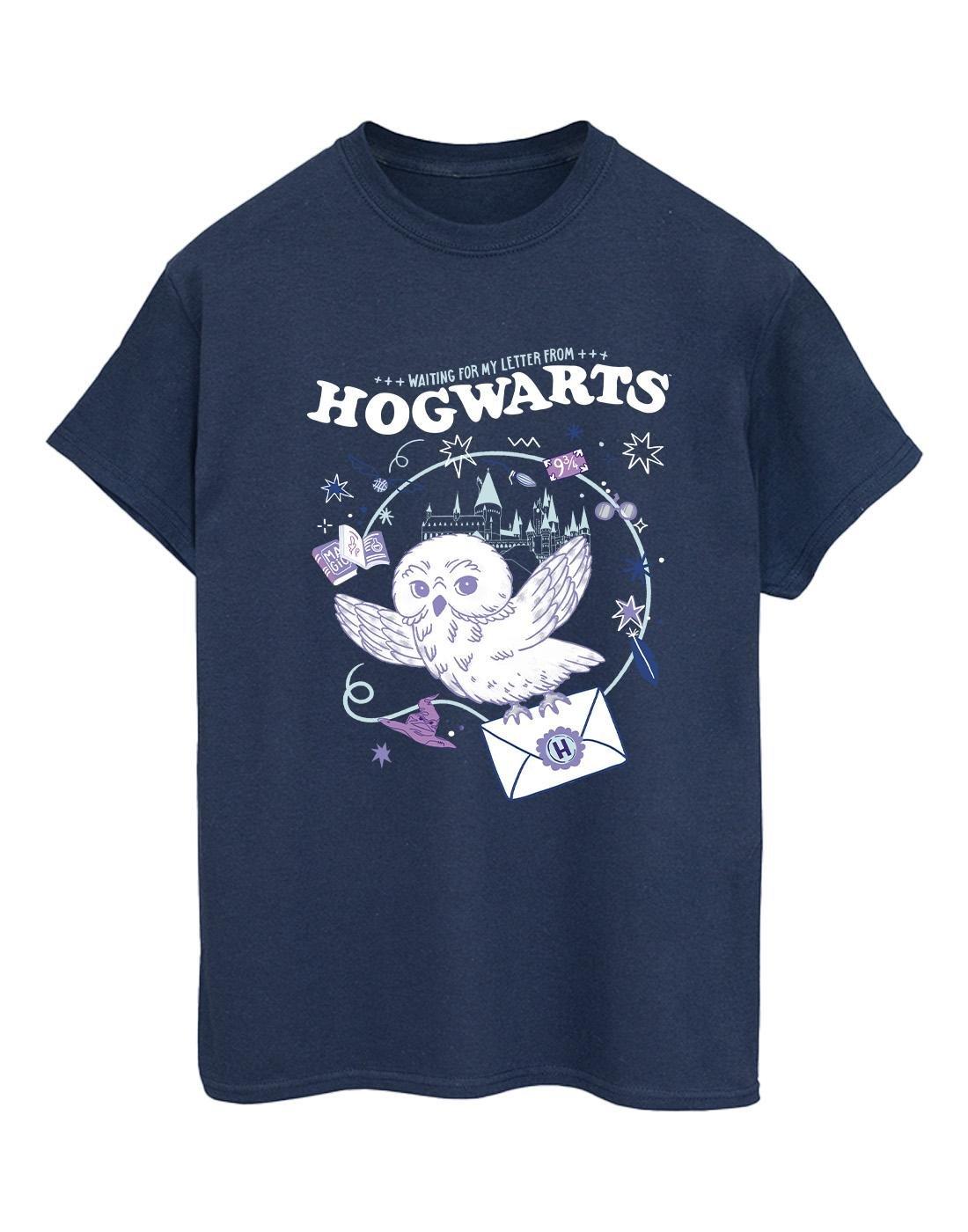 Owl Letter From Hogwarts Tshirt Damen Marine XL von Harry Potter