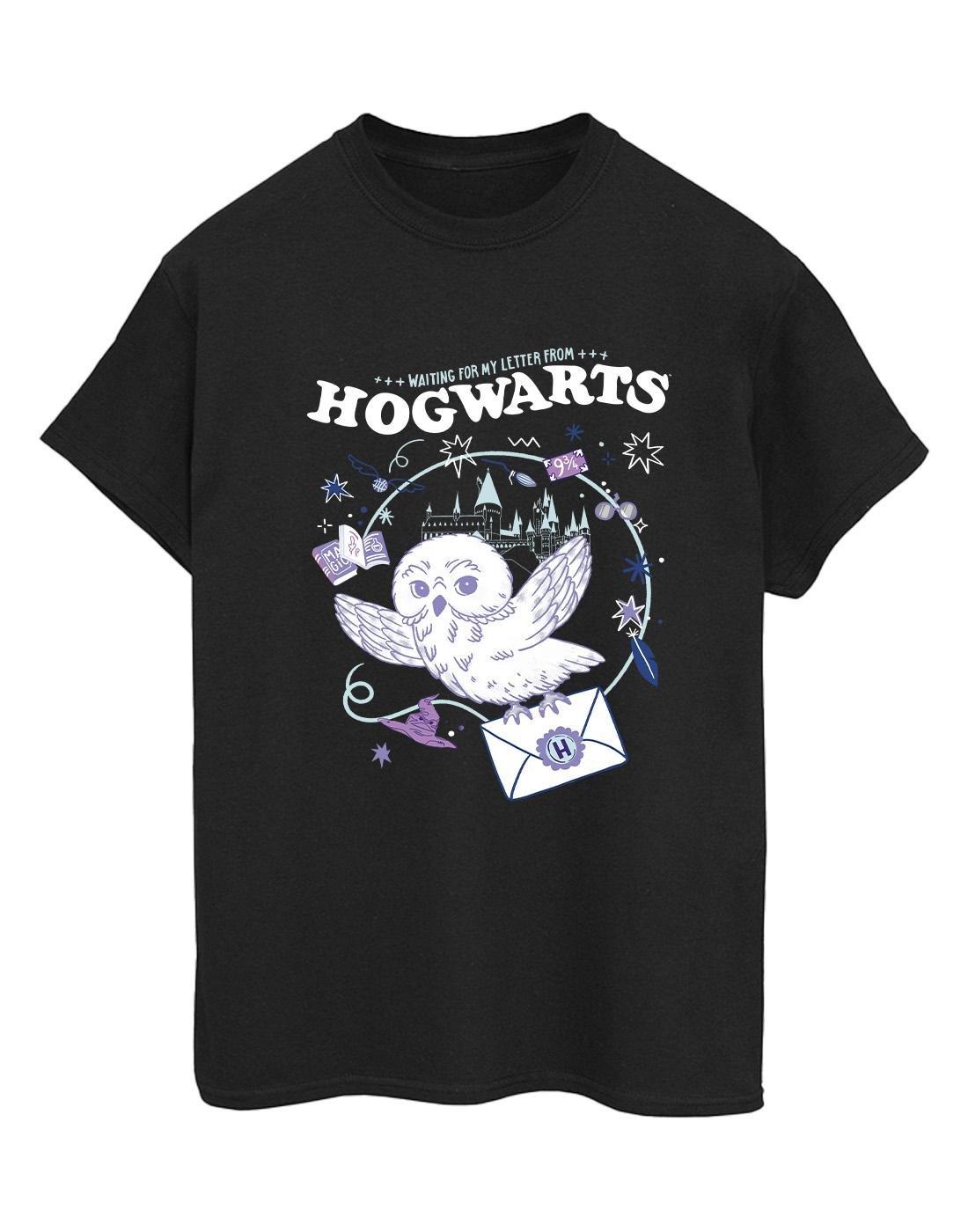 Owl Letter From Hogwarts Tshirt Damen Schwarz M von Harry Potter