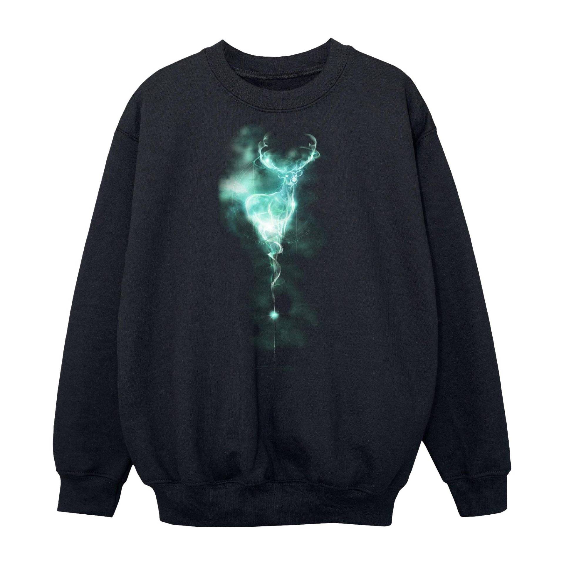 Patronus Mist Sweatshirt Unisex Schwarz 128 von Harry Potter