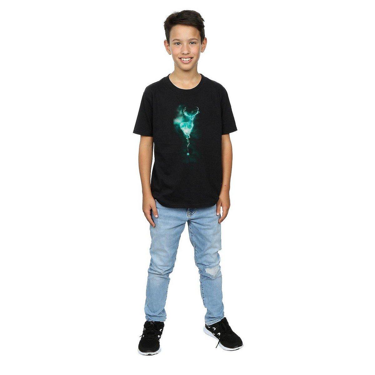 Patronus Tshirt Jungen Schwarz 128 von Harry Potter