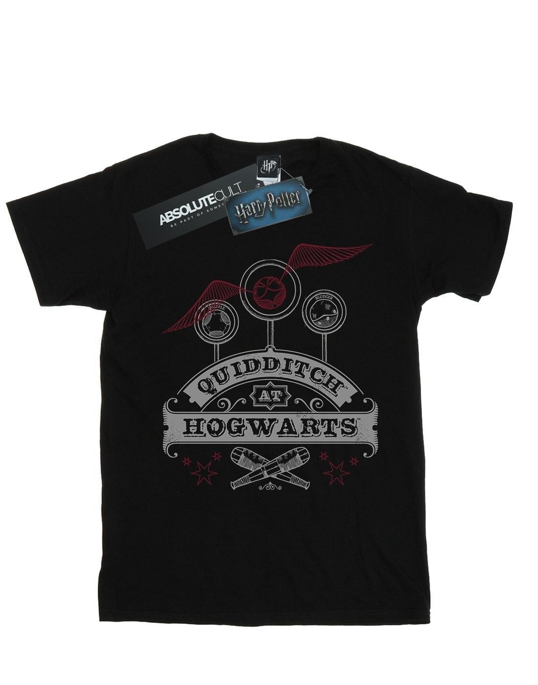 Quidditch At Hogwarts Boyfriend Fit Tshirt Damen Schwarz M von Harry Potter