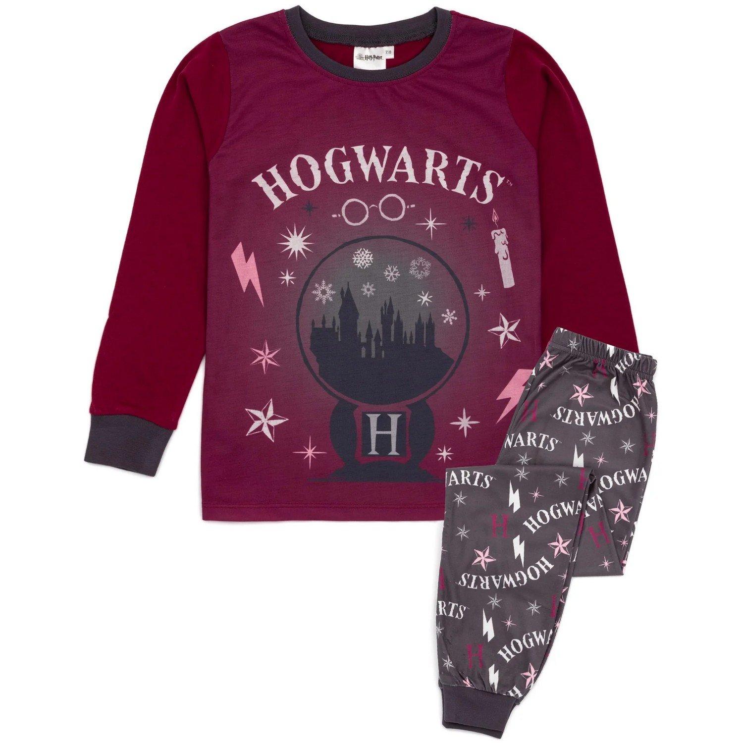 Schlafanzug Langärmlig Unisex Weinrot 116 von Harry Potter