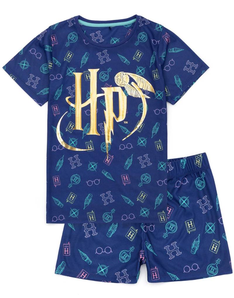 Schlafanzug Mit Shorts Unisex Blau 158/164 von Harry Potter