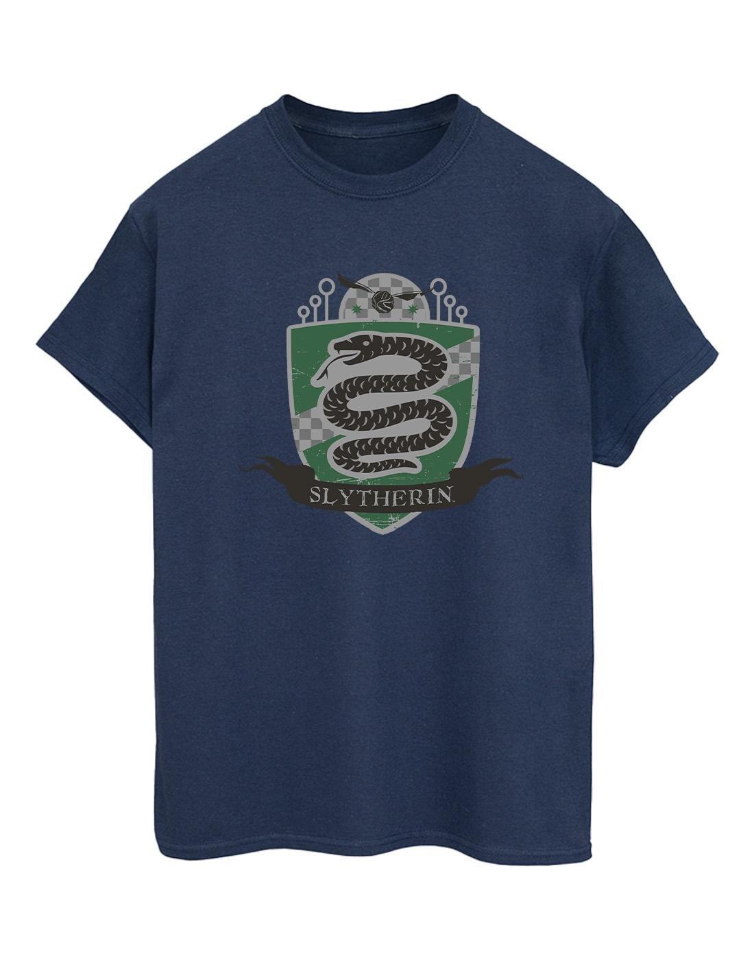 Slytherin Chest Badge Tshirt Damen Marine M von Harry Potter