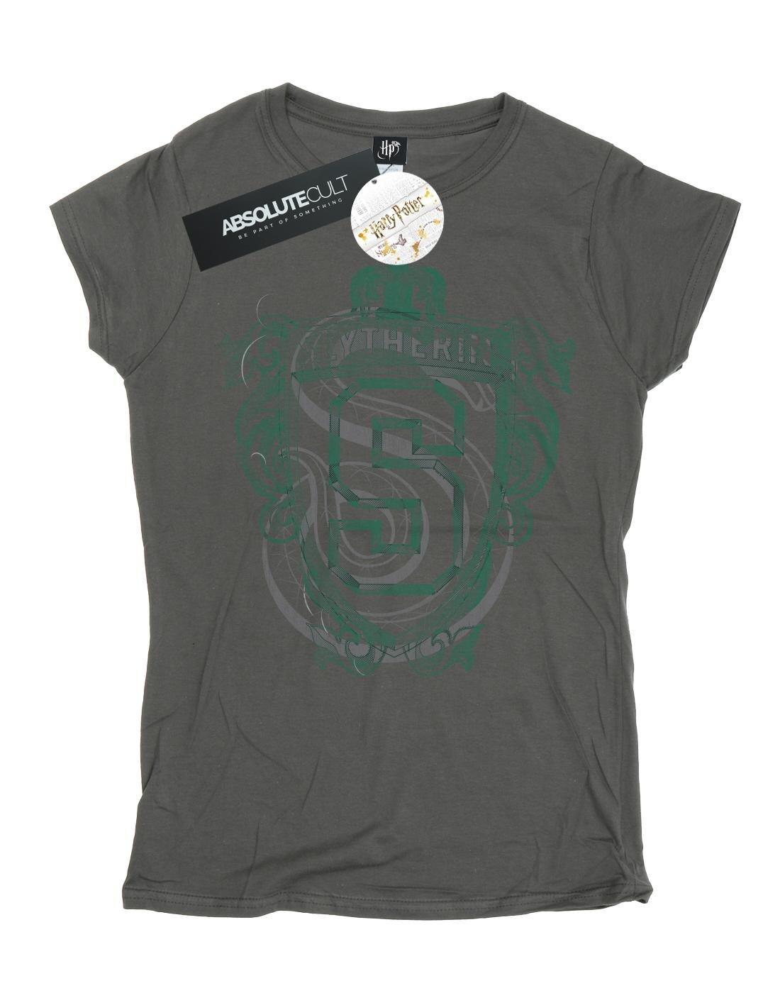 Slytherin Serpent Crest Tshirt Damen Charcoal Black XXL von Harry Potter