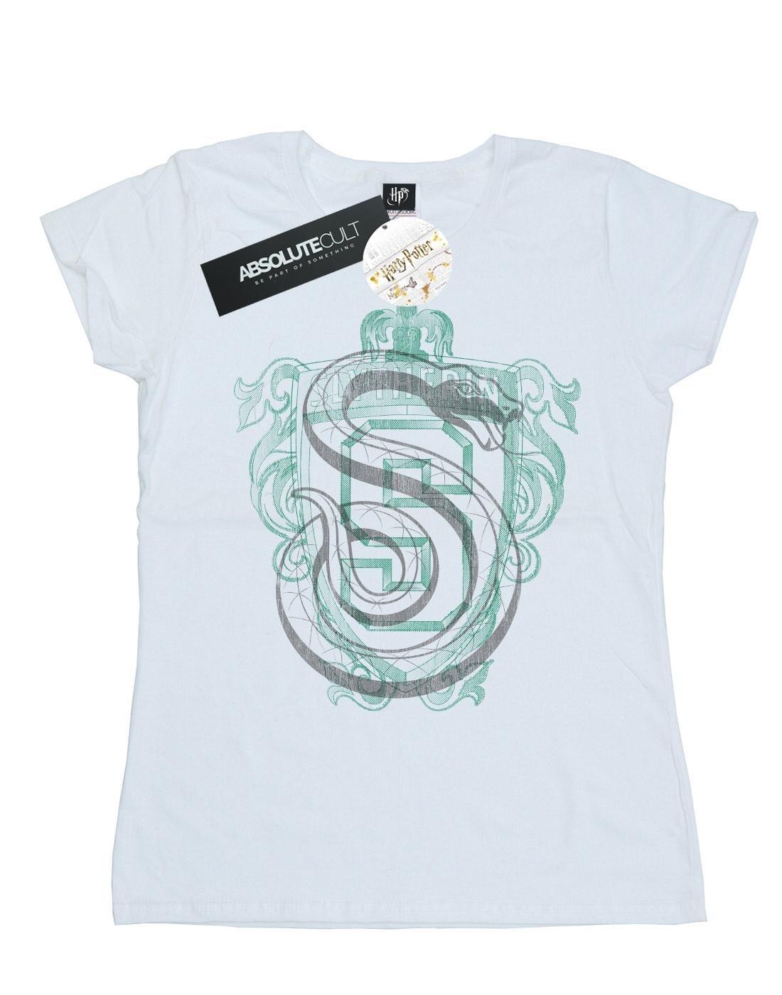 Slytherin Serpent Crest Tshirt Damen Weiss M von Harry Potter