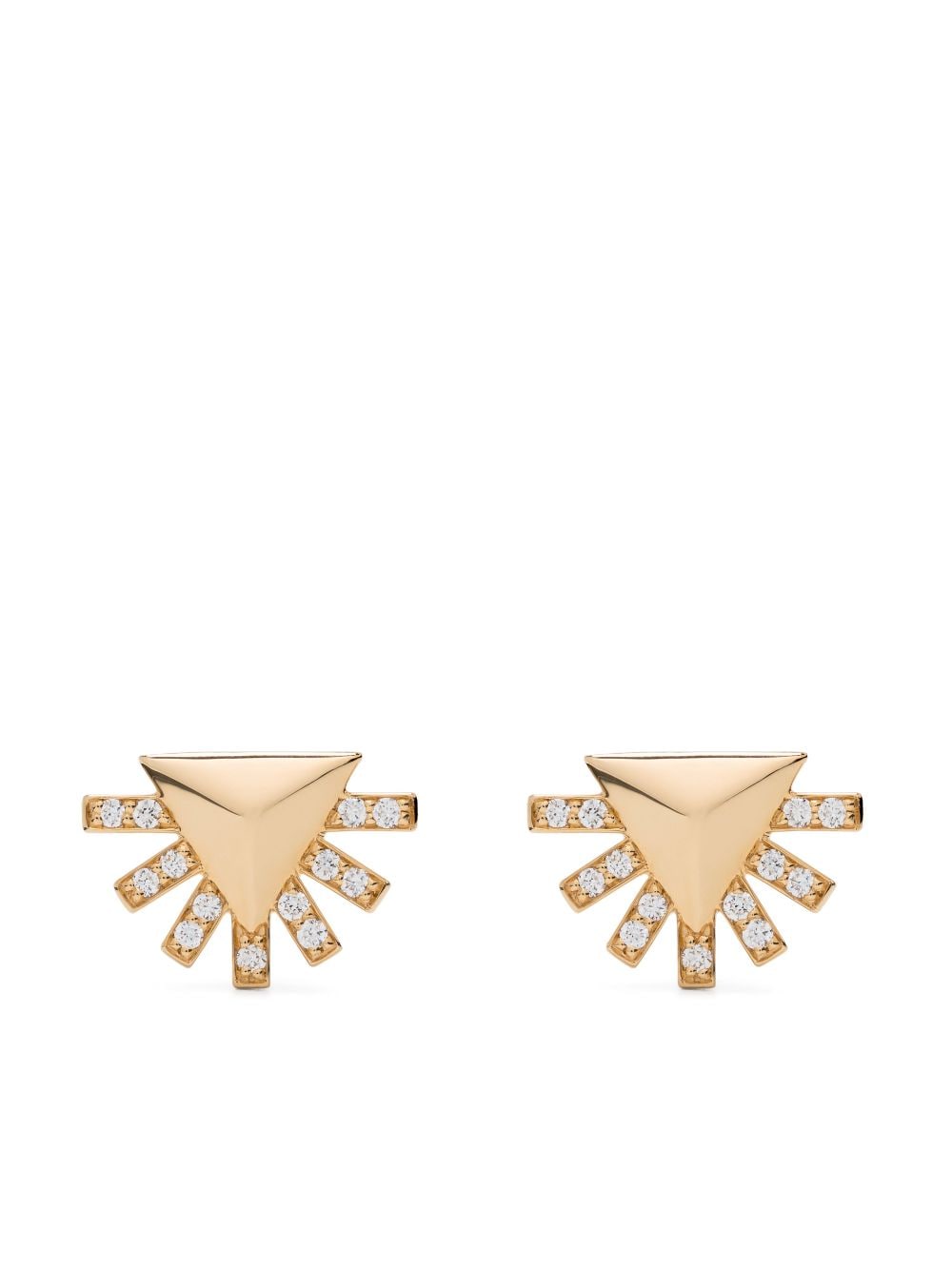Harwell Godfrey 18kt yellow gold Sunburst diamond stud earrings von Harwell Godfrey