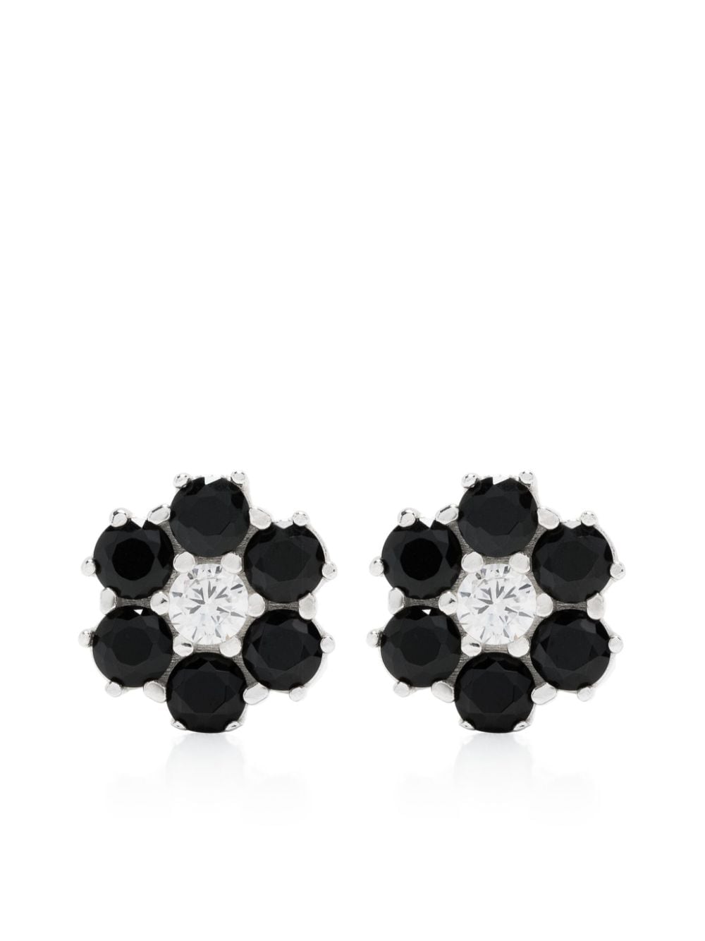 Hatton Labs black stone stud earrings - Silver von Hatton Labs