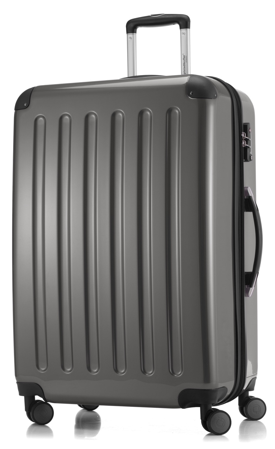 Alex - Koffer Hartschale L glänzend mit TSA in Titan von Hauptstadtkoffer