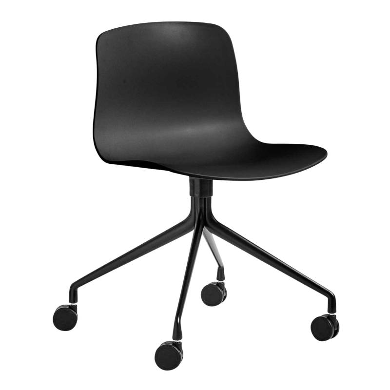 About a Chair AAC14 Bürostuhl, Sitz Polypropylen teal green 2.0 (recycled), Untergestell Aluminium schwarz pulverbeschichtet von Hay