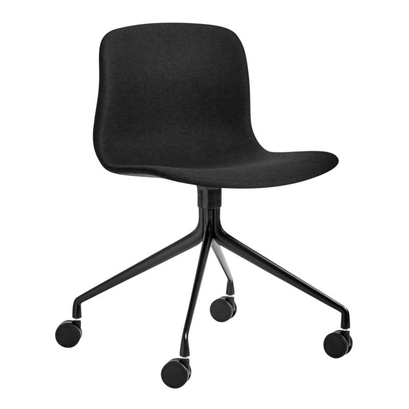 About a Chair AAC15 Bürostuhl, Stoff 0233 remix by kvadrat, Untergestell Aluminium schwarz pulverbeschichtet von Hay
