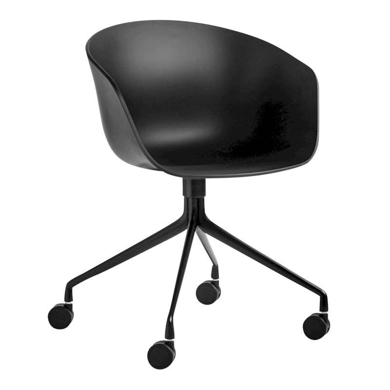 About a Chair AAC24 Bürostuhl, Sitz Polypropylen melange cream 2.0 (recycled), Untergestell Aluminium schwarz pulverbeschichtet von Hay