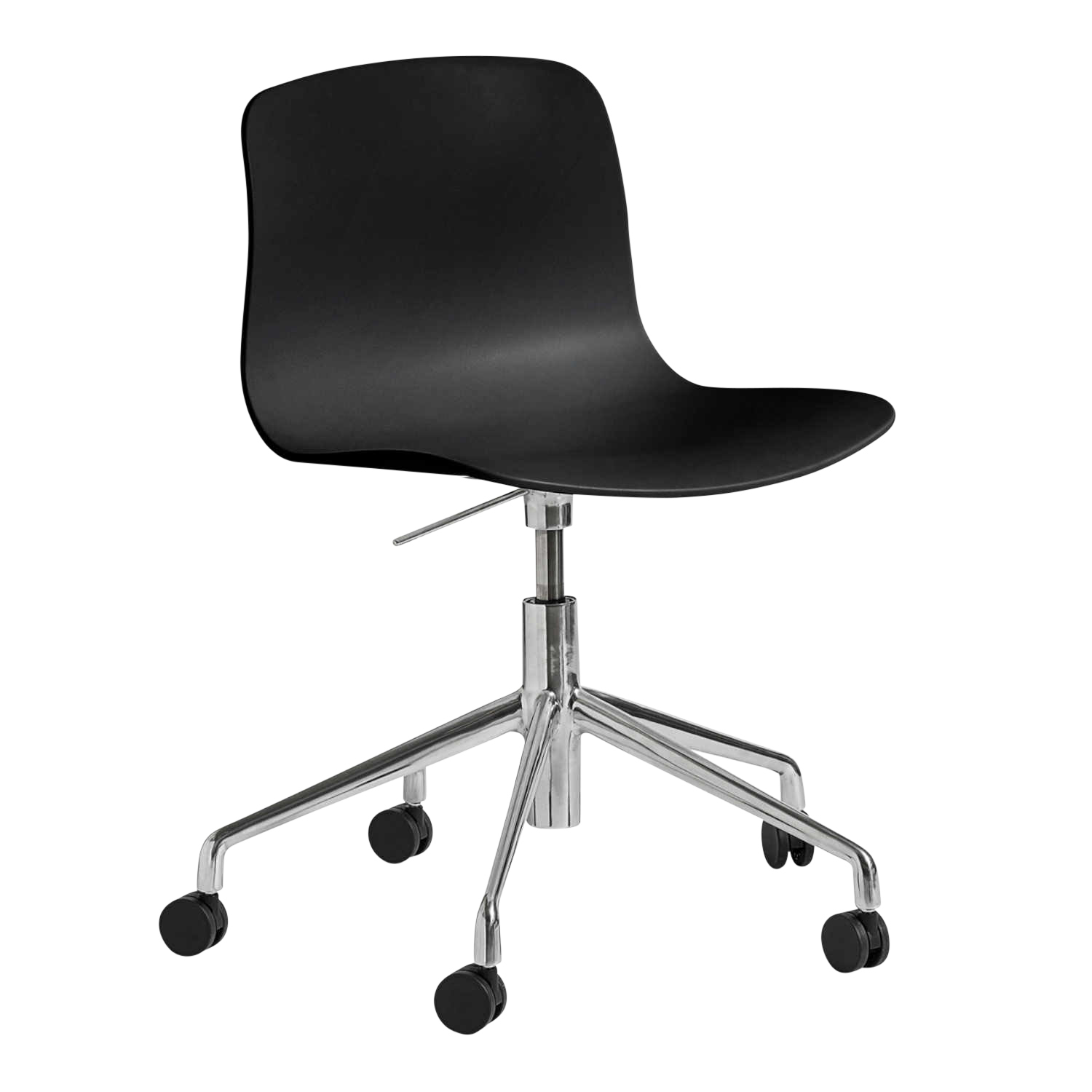 About a Chair AAC50 Bürostuhl, Sitz Polypropylen azure blue 2.0 (recycled), Untergestell Aluminium schwarz pulverbeschichtet von Hay