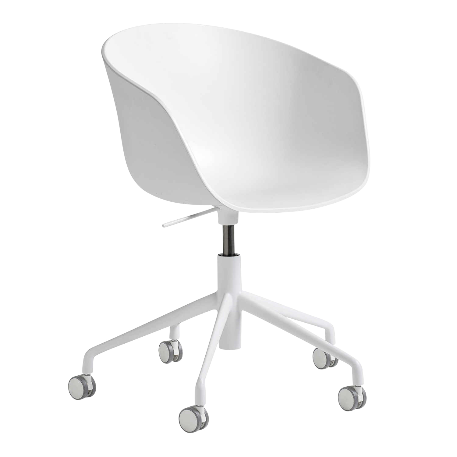 About a Chair AAC52 Bürostuhl, Sitz Polypropylen white 2.0 (recycled), Untergestell Aluminium schwarz pulverbeschichtet von Hay