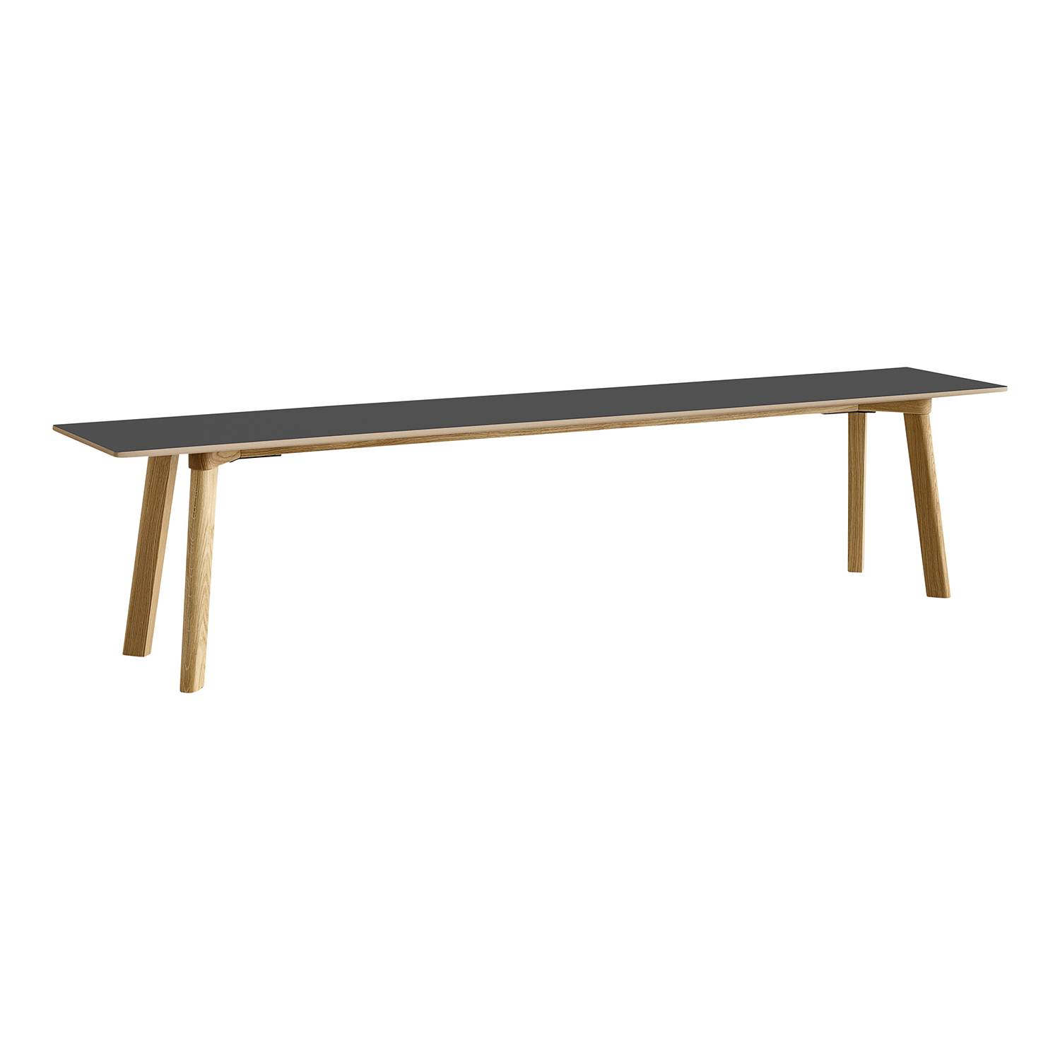 Copenhague Deux CPH215 Sitzbank, Grösse l. 75 cm, Tabletop steingrau laminat (stone grey), Frame eiche wasserbasiert lackiert (oak) von Hay