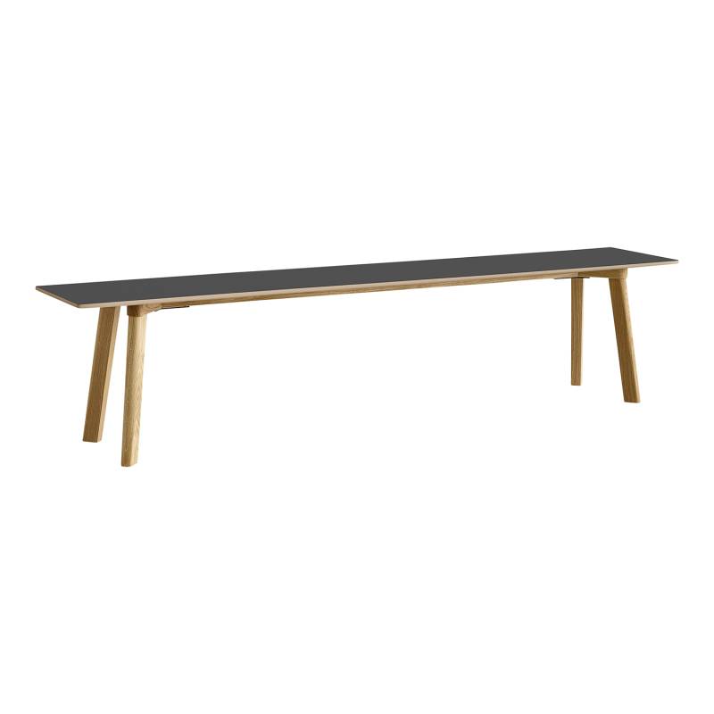 Copenhague Deux CPH215 Sitzbank, Grösse l. 75 cm, Tabletop steingrau laminat (stone grey), Frame eiche wasserbasiert lackiert (oak) von Hay