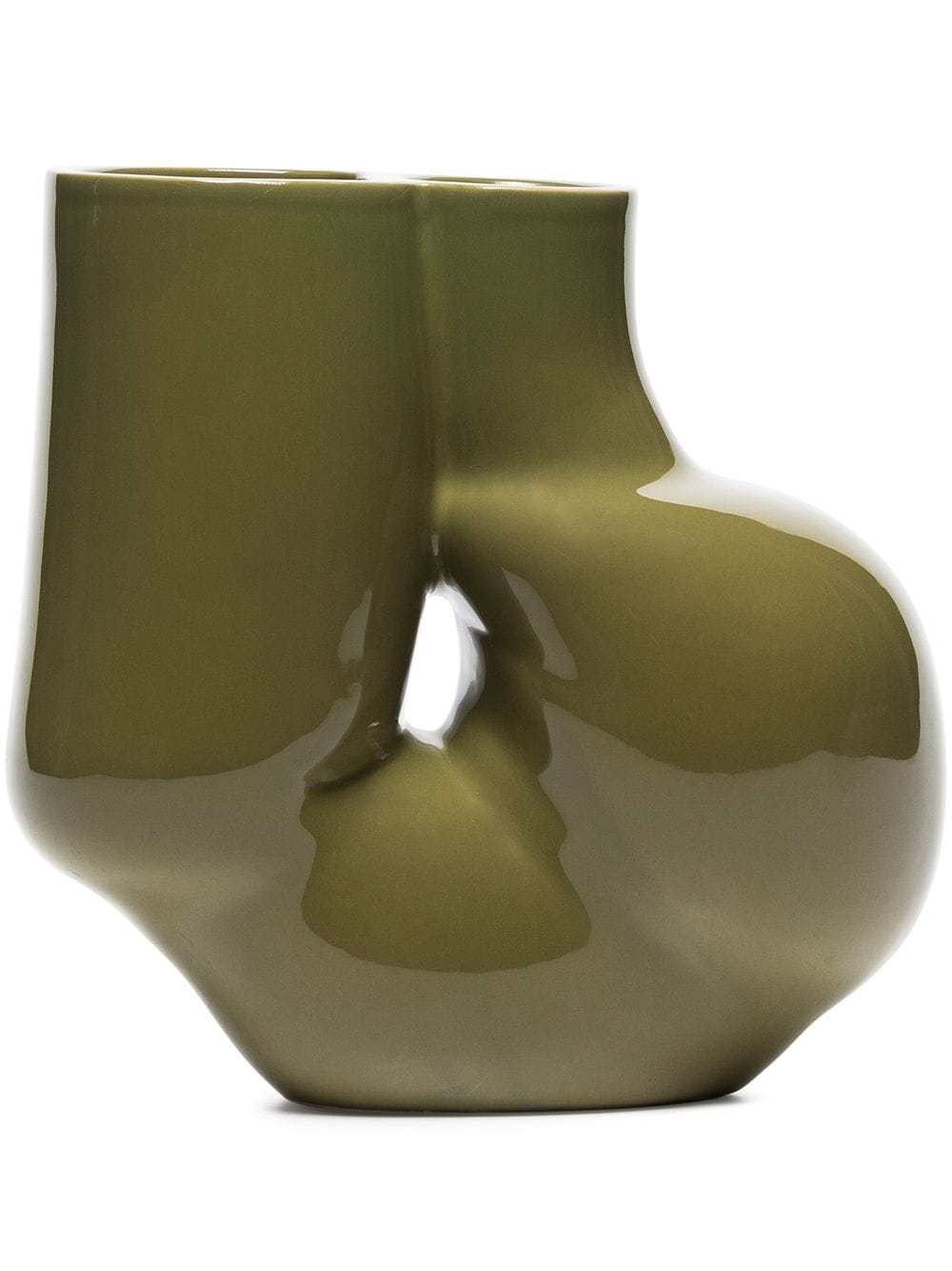 HAY W&S Chubby ceramic vase (20cm) - Green von HAY