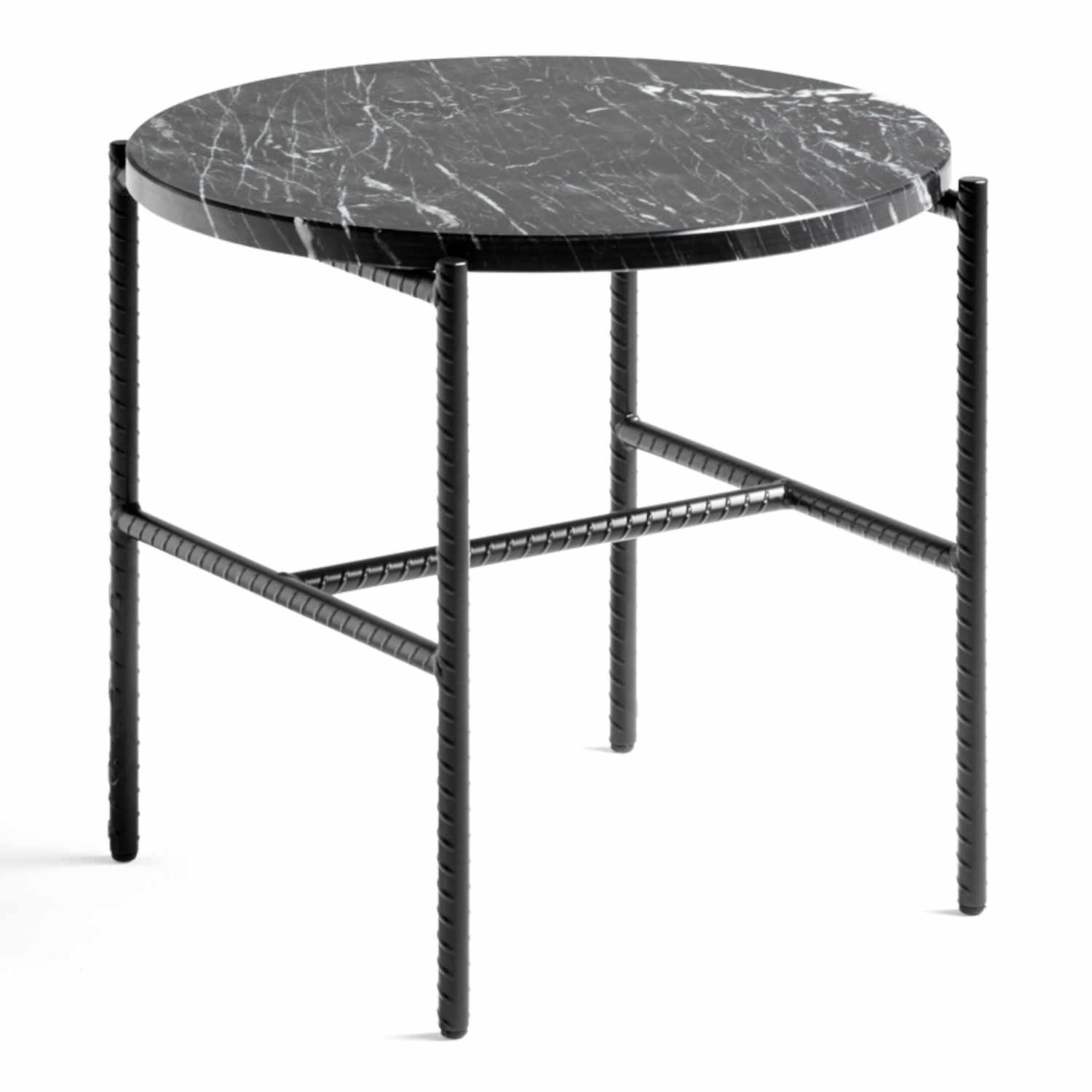 Rebar Side Table Round Beistelltisch, Tischplatte marmor von Hay