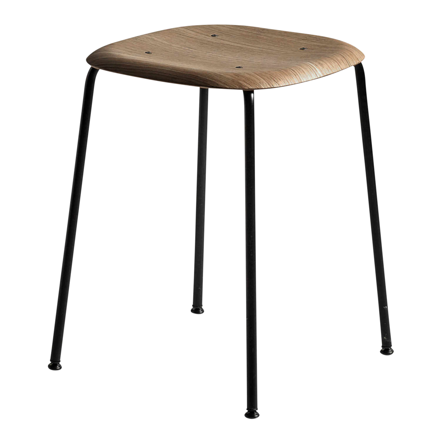 Soft Edge 70 Hocker, Sitz eiche, fall red wasserbasiert lackiert, Untergestell stahl, pulverbeschichtet schwarz Soft Edge 70 Hocker, Sitz eiche, fall red wasserbasiert lackiert, Untergestell stahl, pulverbeschichtet schwarz von Hay