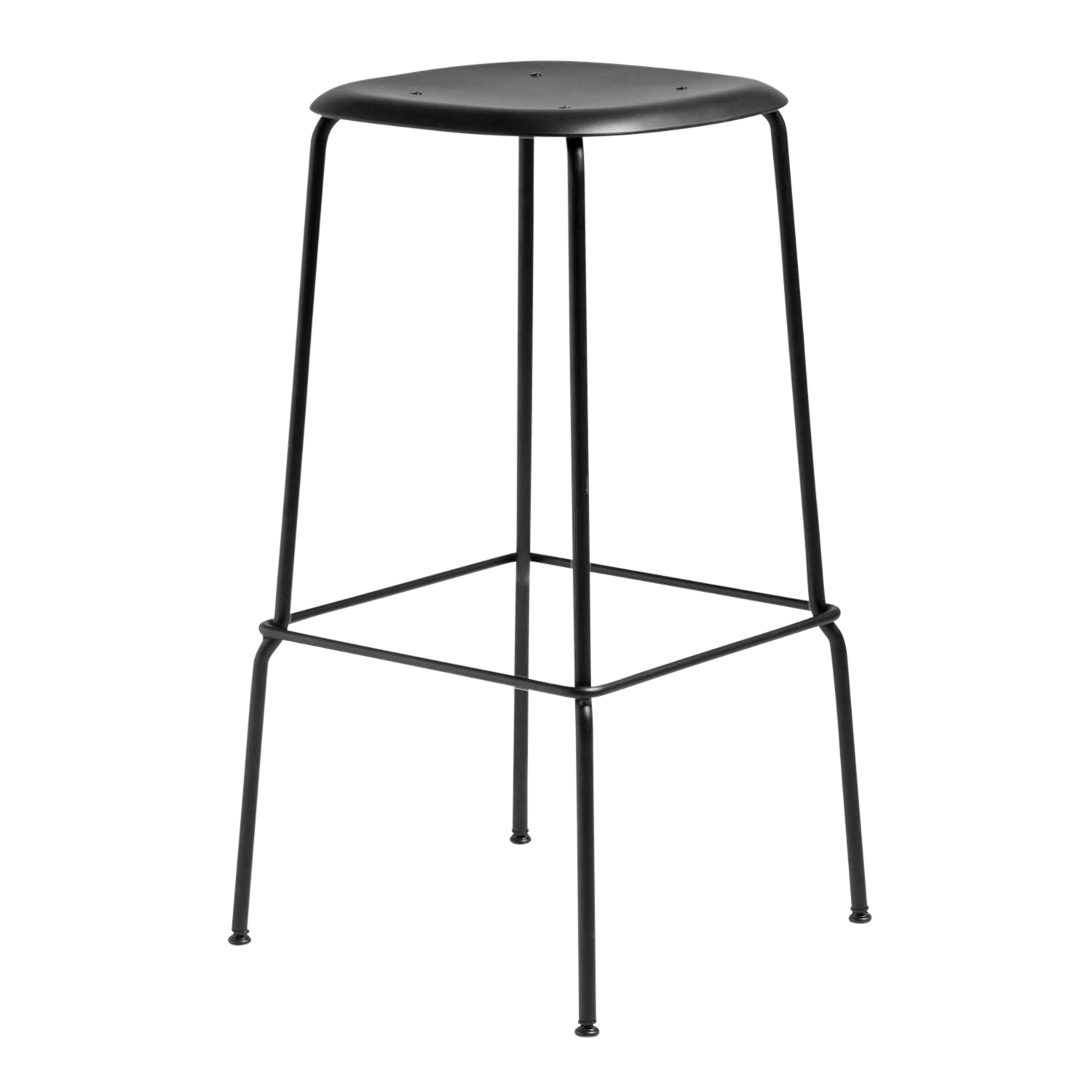 Soft Edge 85 High Barhocker, Sitz Polypropylen soft grau, Untergestell stahl, pulverbeschichtet schwarz Soft Edge 85 High Barhocker, Sitz Polypropylen soft grau, Untergestell stahl, pulverbeschichtet schwarz von Hay
