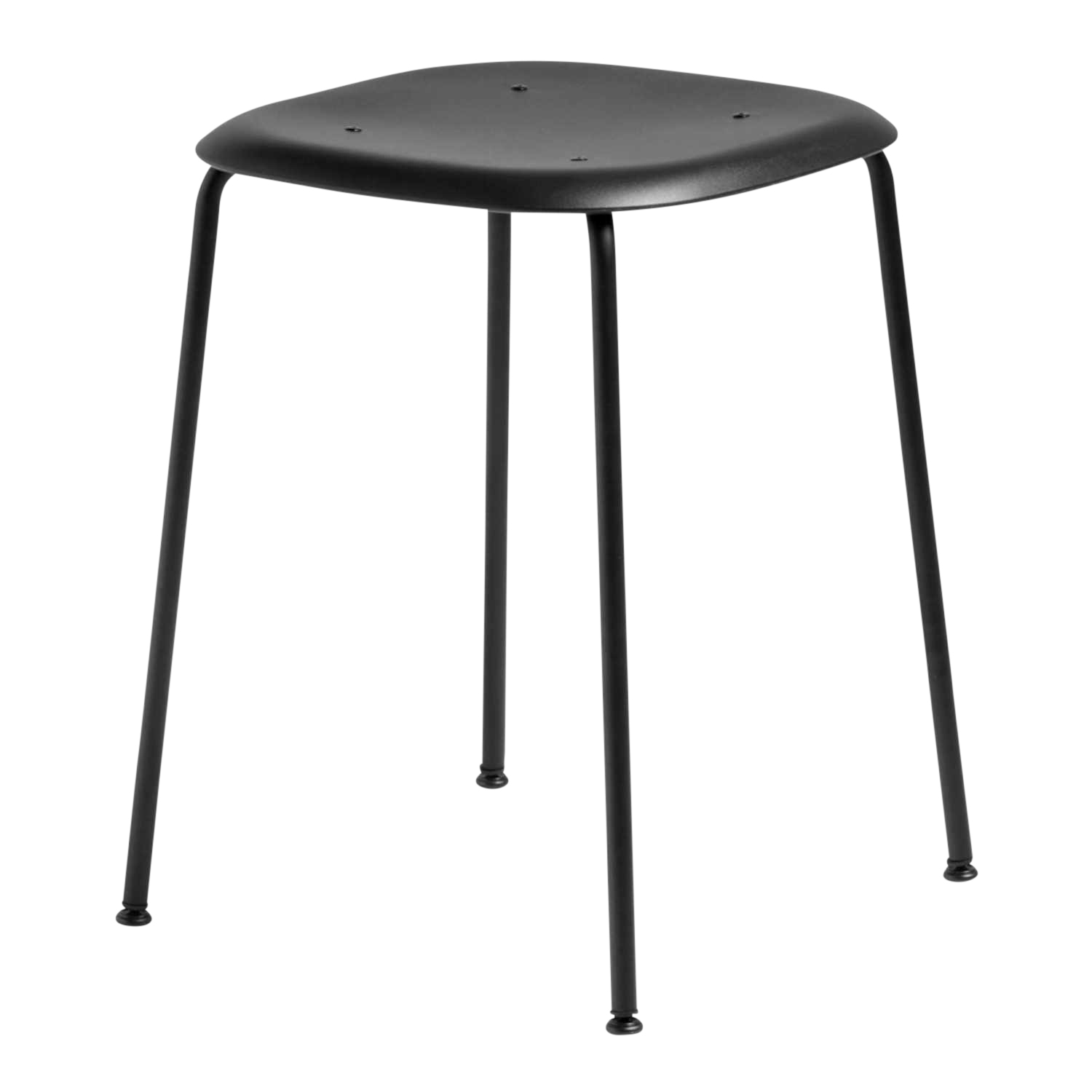 Soft Edge 75 Hocker, Sitz Polypropylen soft grau, Untergestell stahl, chrom Soft Edge 75 Hocker, Sitz Polypropylen soft grau, Untergestell stahl, chrom von Hay