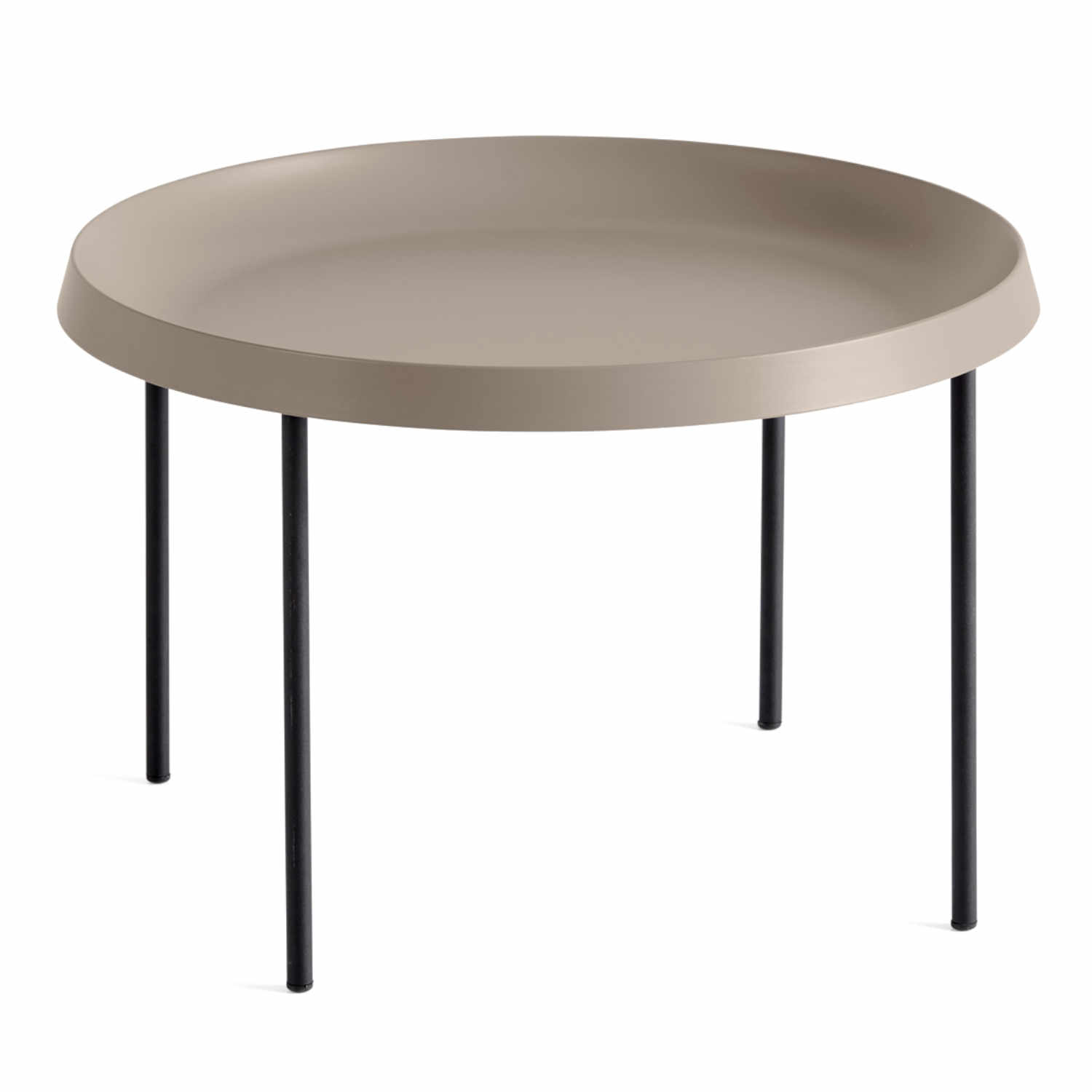 Tulou Coffee Table Beistelltisch, Grösse ø 55 cm, Ausführung Tischplatte/-beine mocca - stahl schwarz pulverbeschichtet von Hay