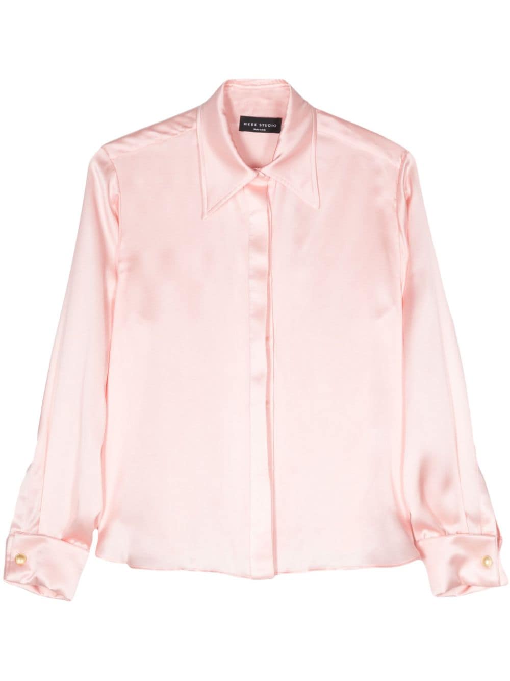 Hebe Studio pointed-collar silk shirt - Pink von Hebe Studio