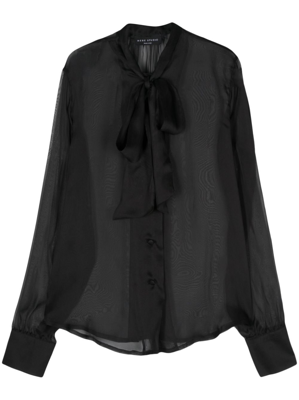 Hebe Studio semi-sheer silk blouse - Black von Hebe Studio