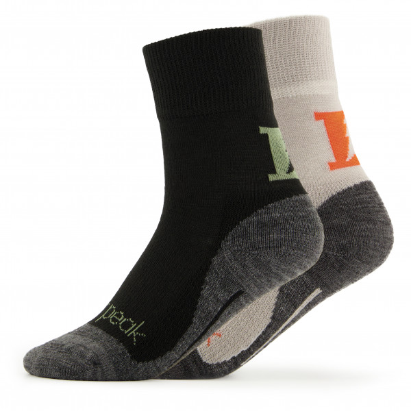 Heber Peak - Kid's EvergreenHe. Hiking Crew Socks 2-Pack - Wandersocken Gr 27-30 schwarz von Heber Peak